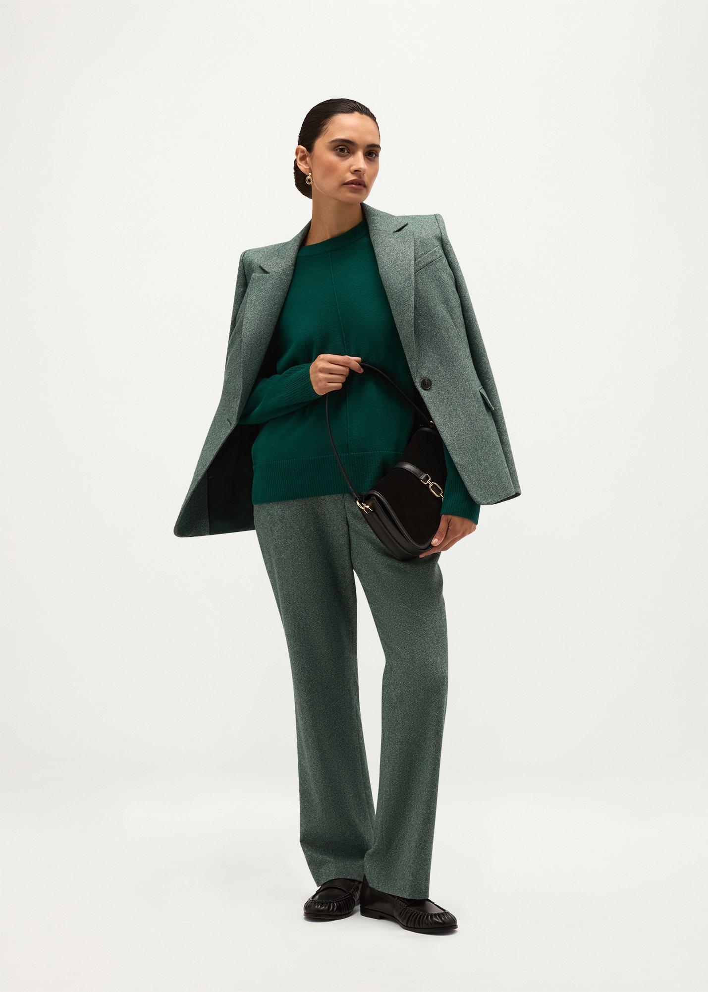 Abby Wool Cashmere Jumper, Marine Green, hi-res