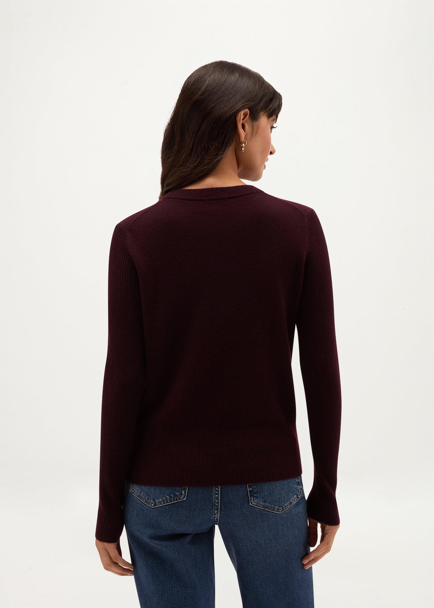 Amira Wool Cashmere Jumper, Malbec Purple, hi-res