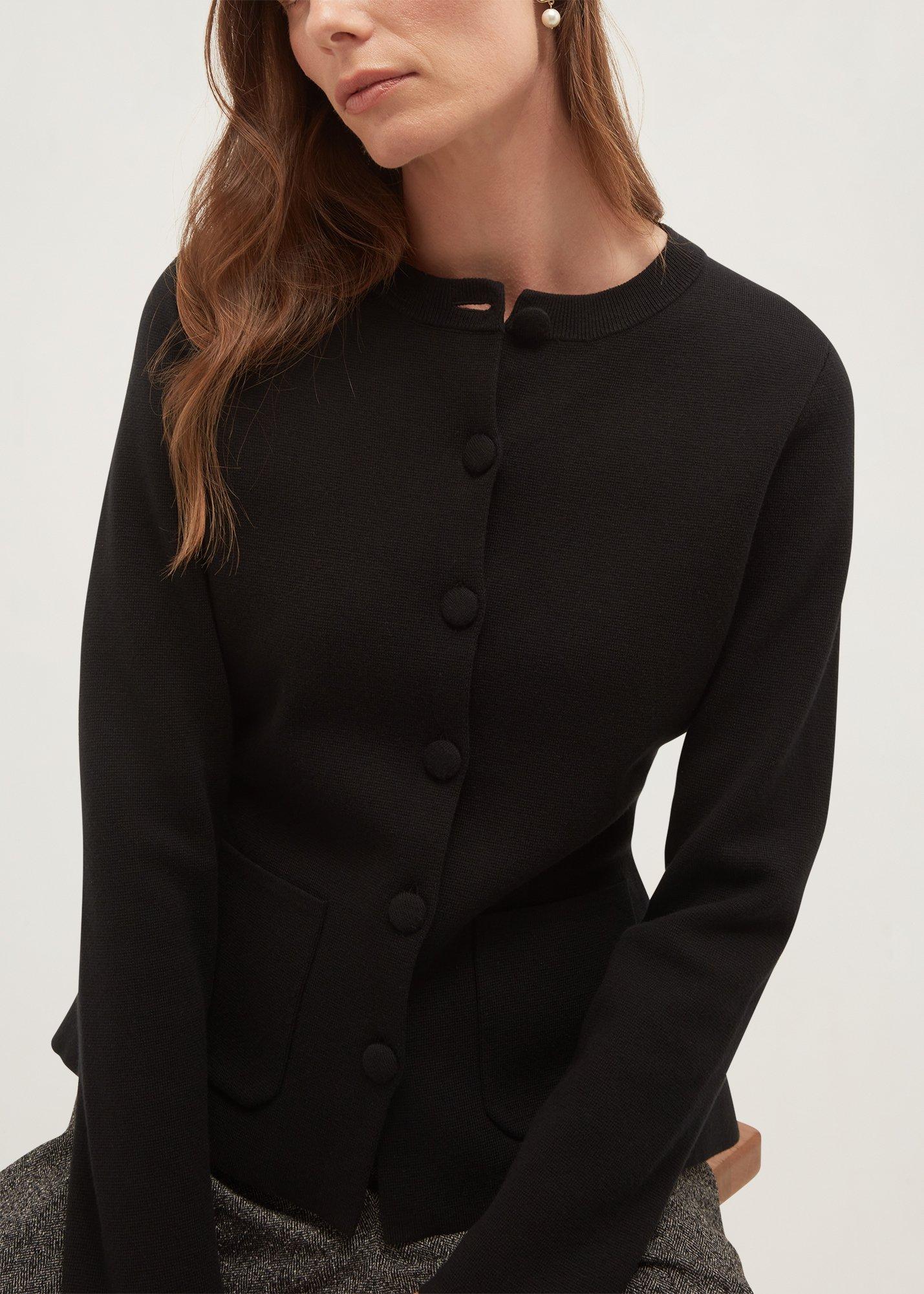Tia Cinched Cardigan, Black, hi-res