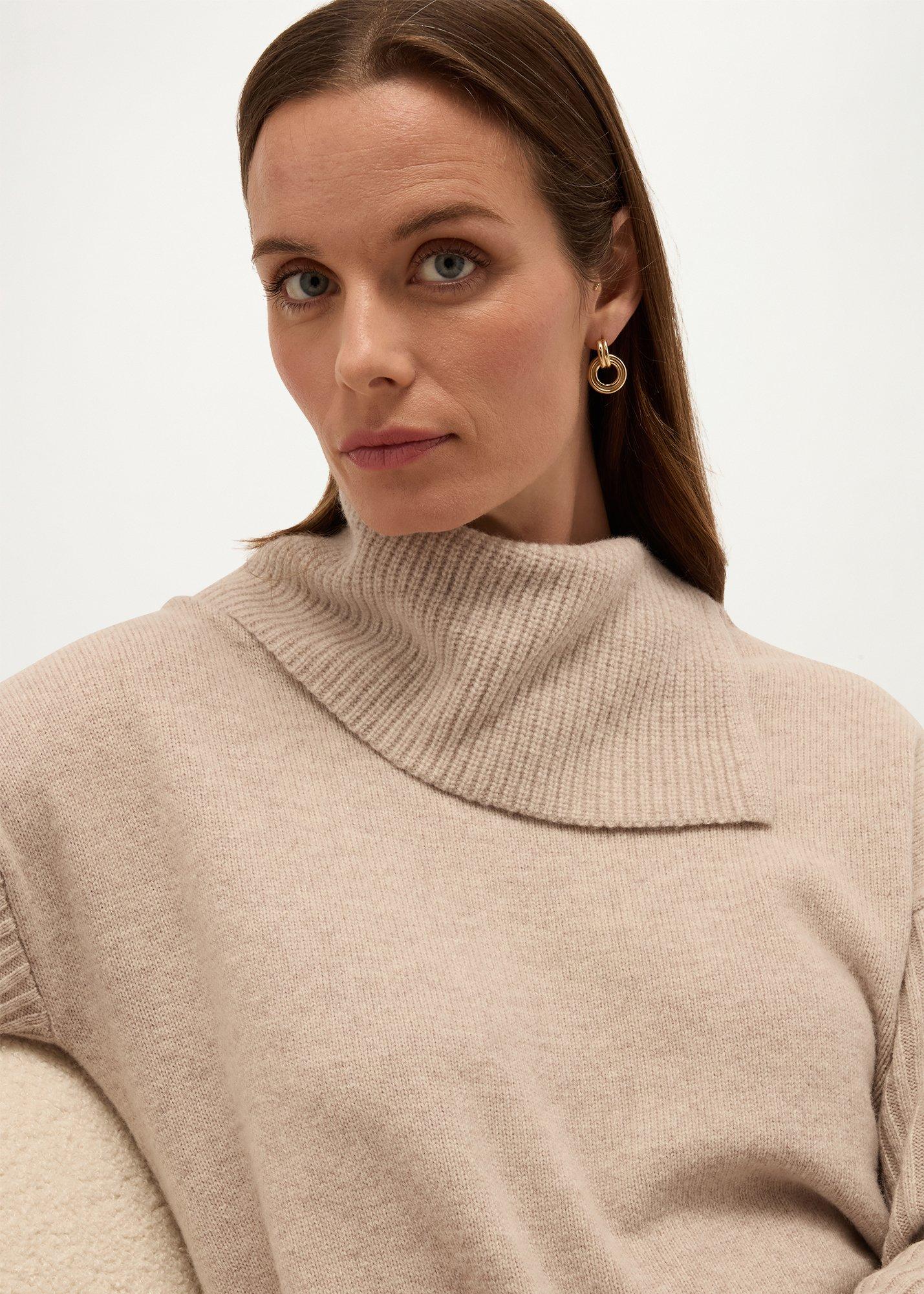 Irene Knitted Dress, Oatmeal Marl, hi-res