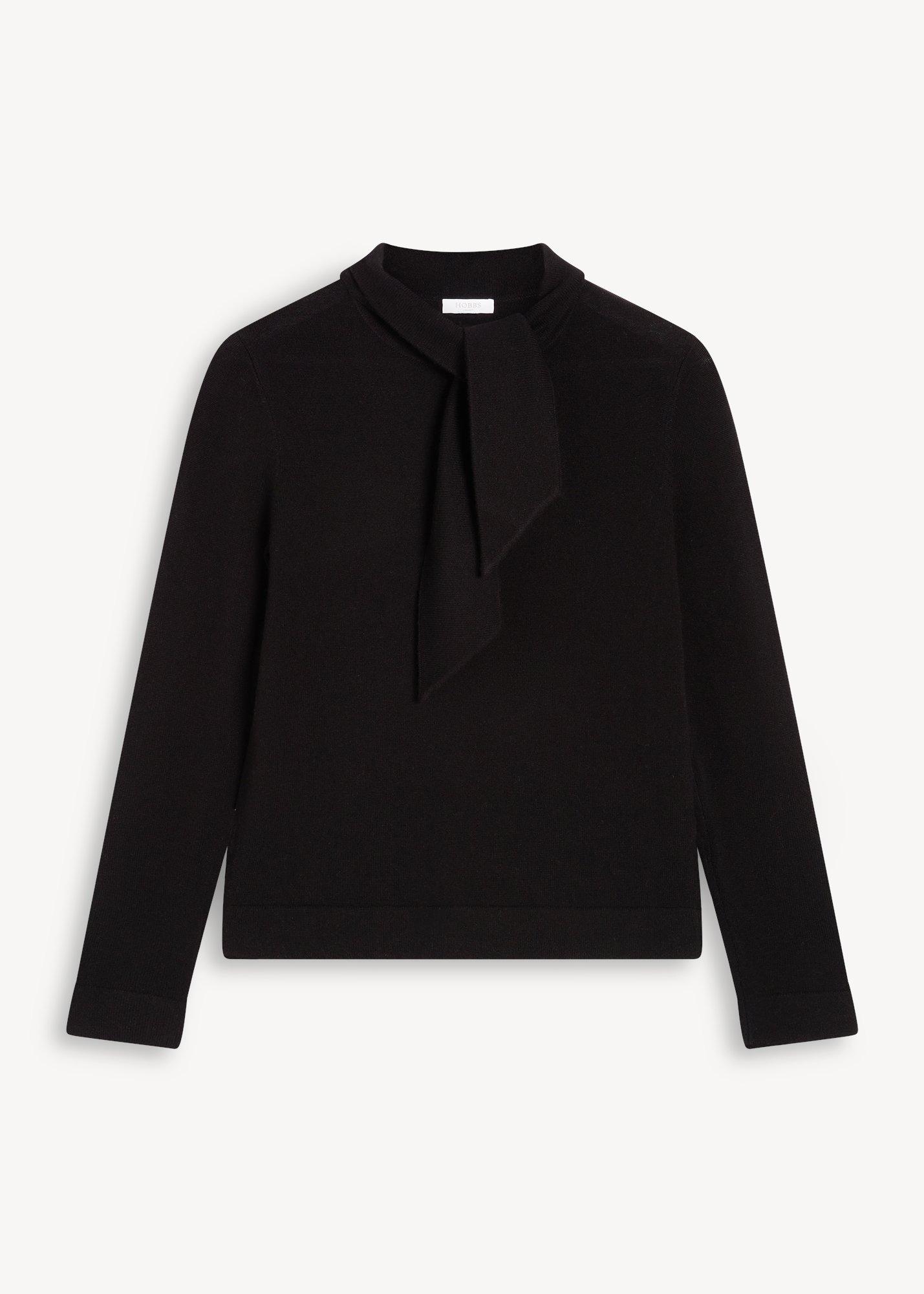 Mabel Wool Cashmere Tie Neck Jumper