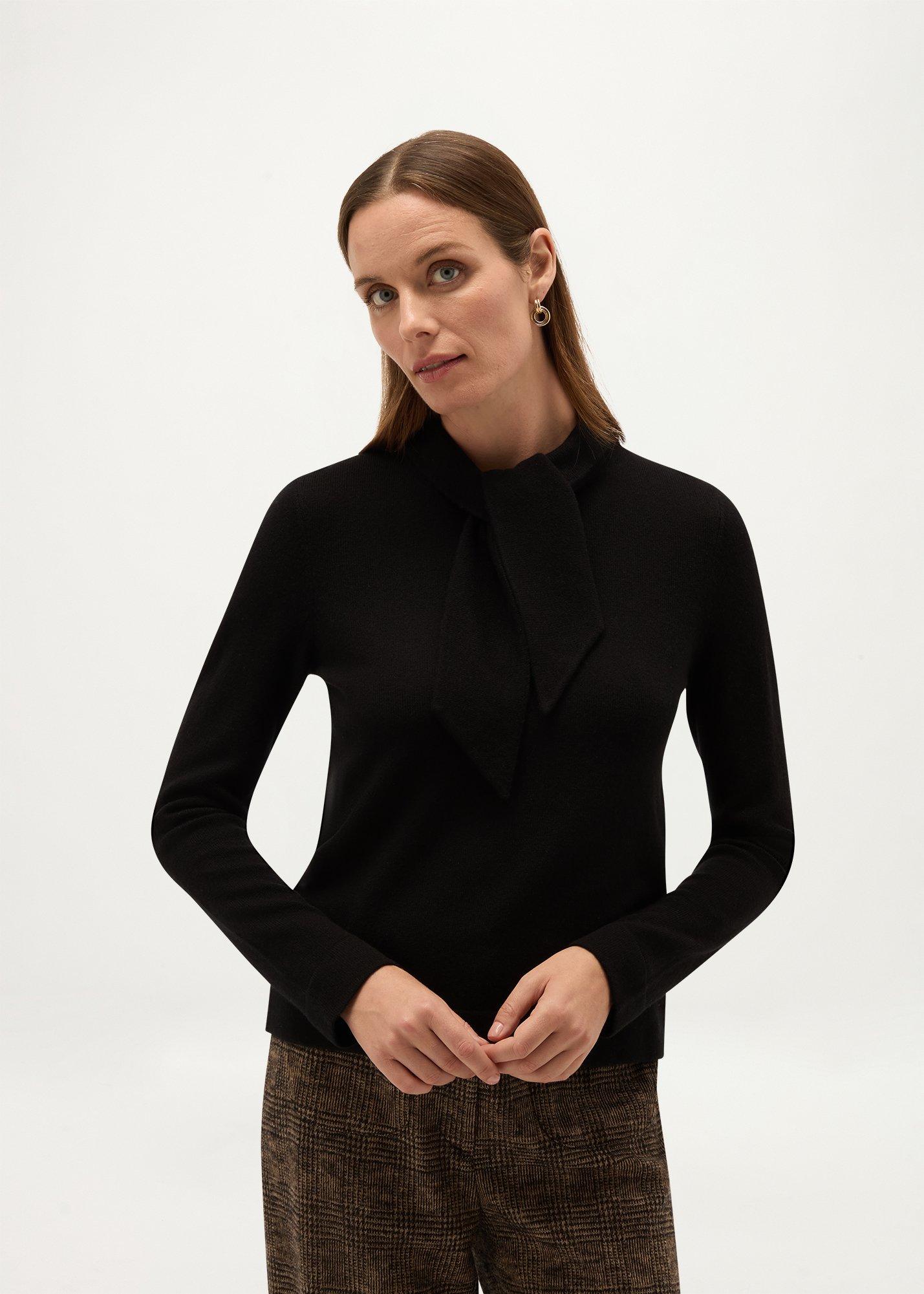 Mabel Wool Cashmere Tie Neck Jumper