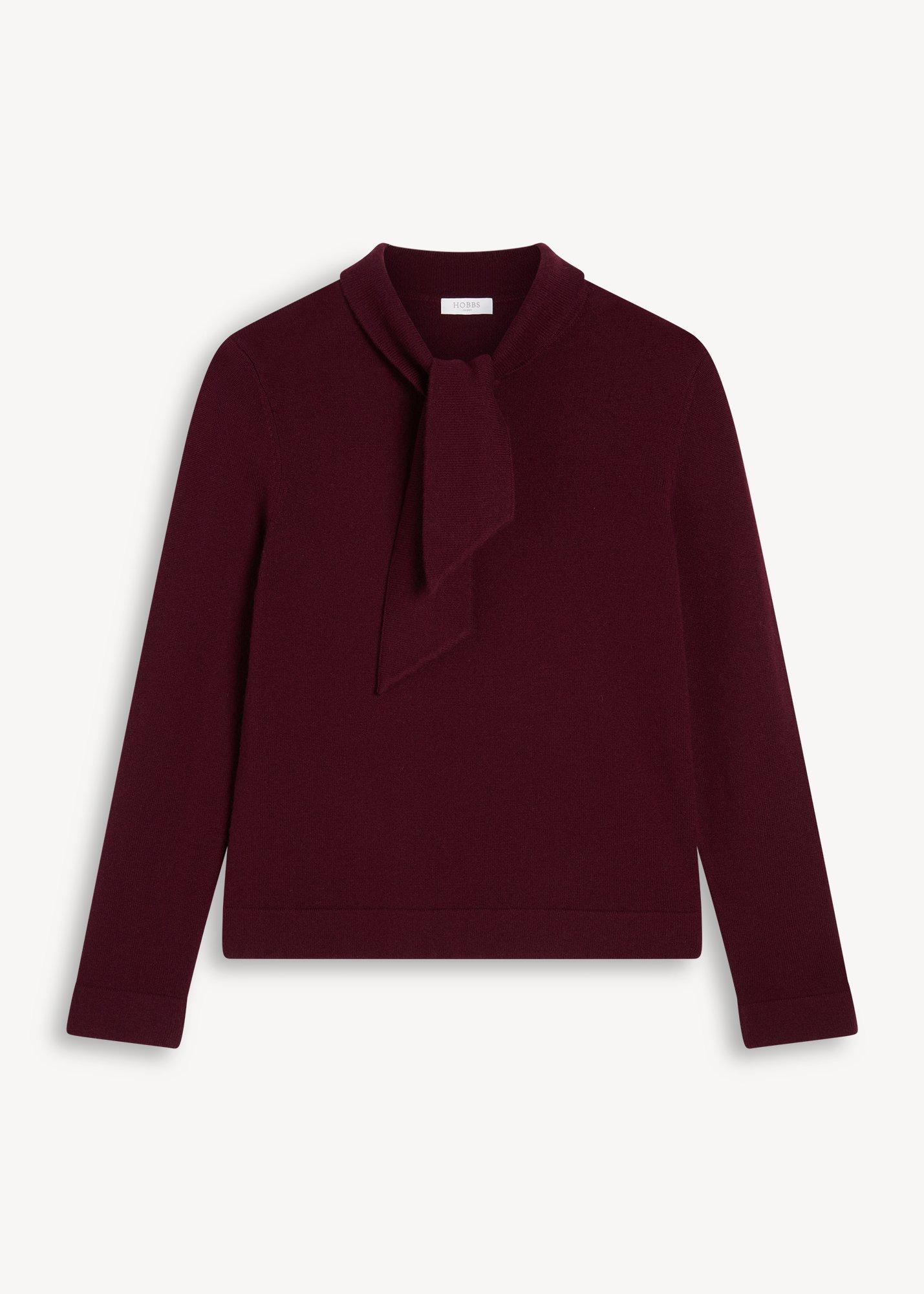 Mabel Wool Cashmere Tie Neck Jumper