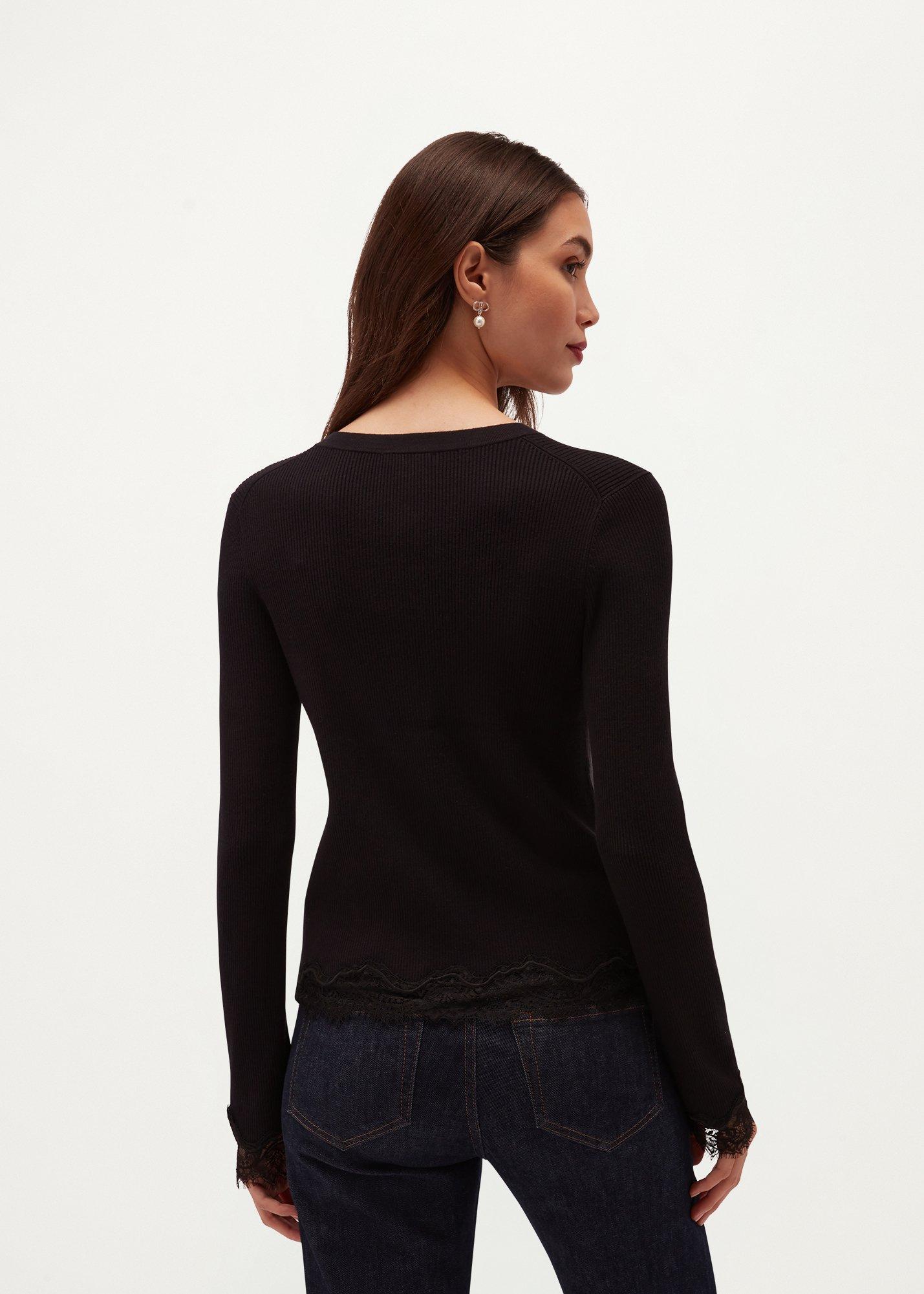 Suri Lace Cardigan, Black, hi-res