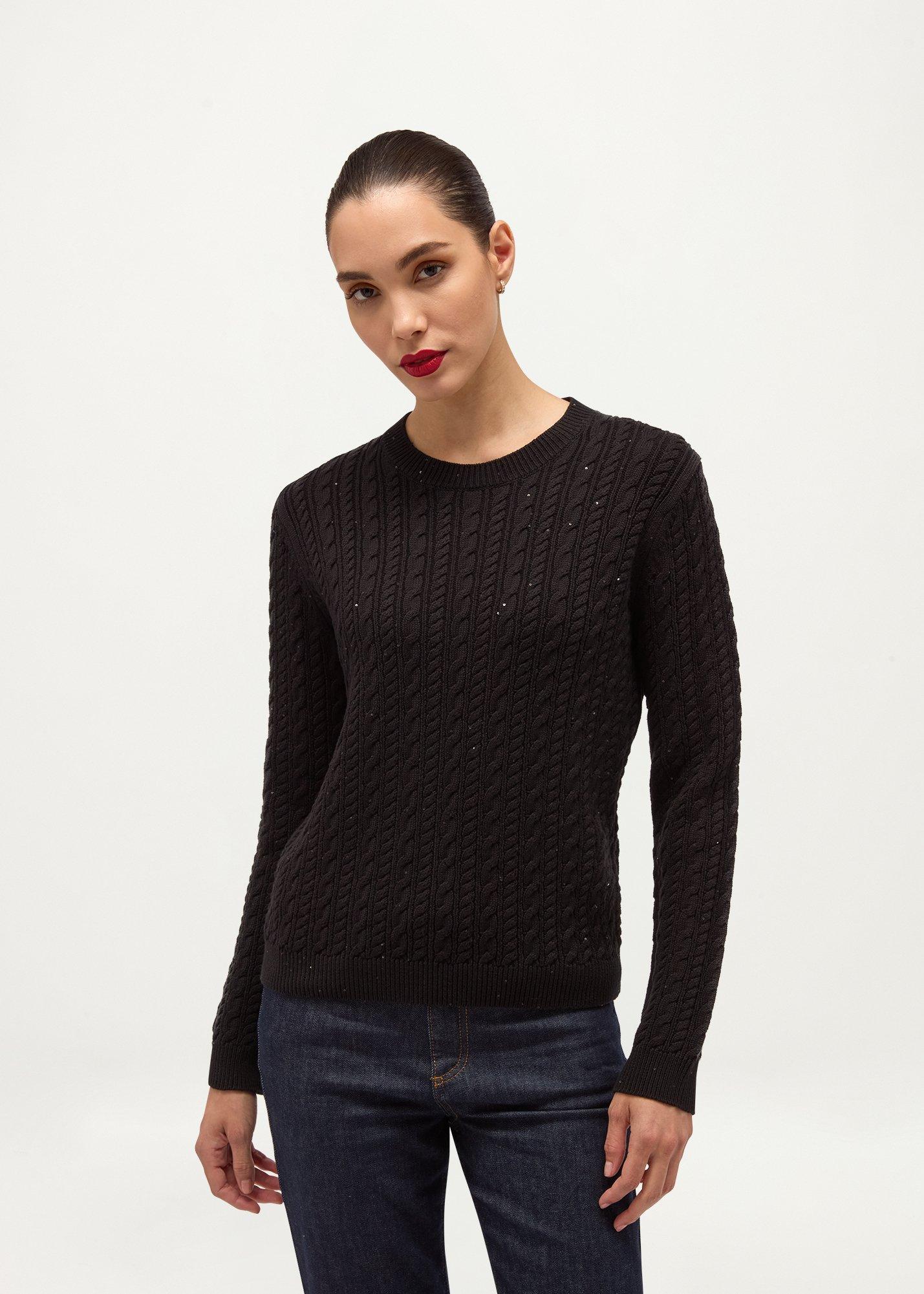 Lennon Cable Sequin Jumper With Cotton