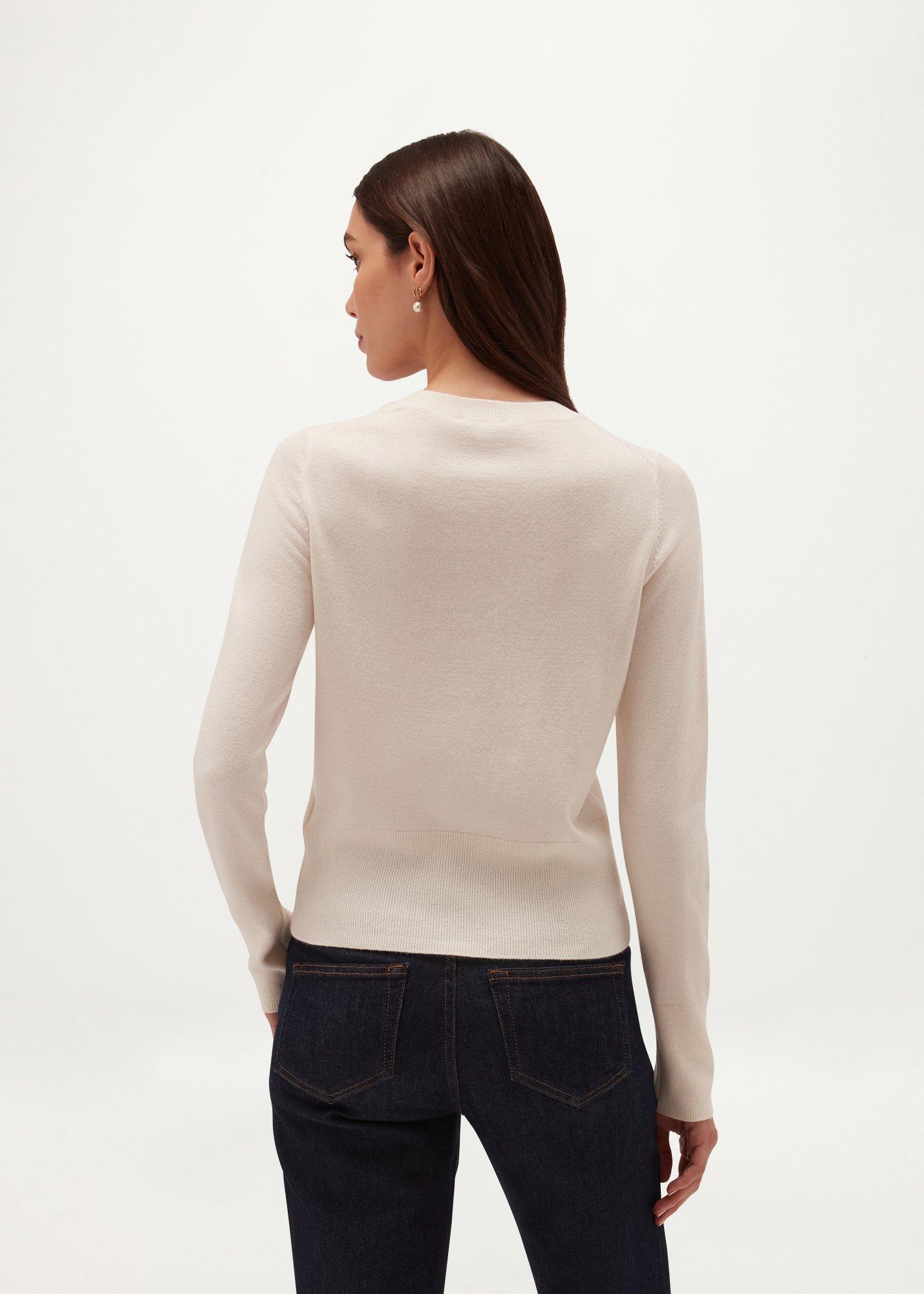 Rue Lace Insert Jumper, Warm Ivory, hi-res