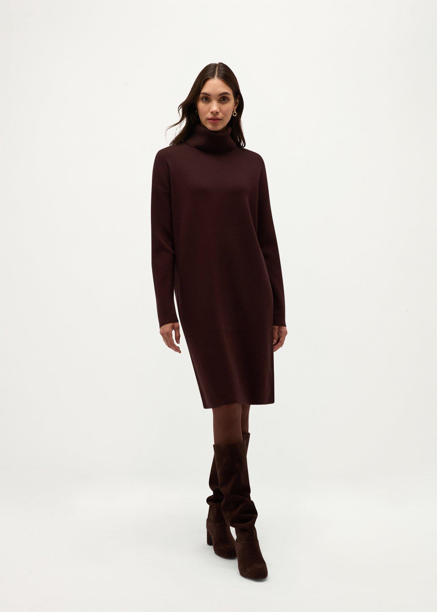 Yvette Knit Dress, Alder Brown, hi-res