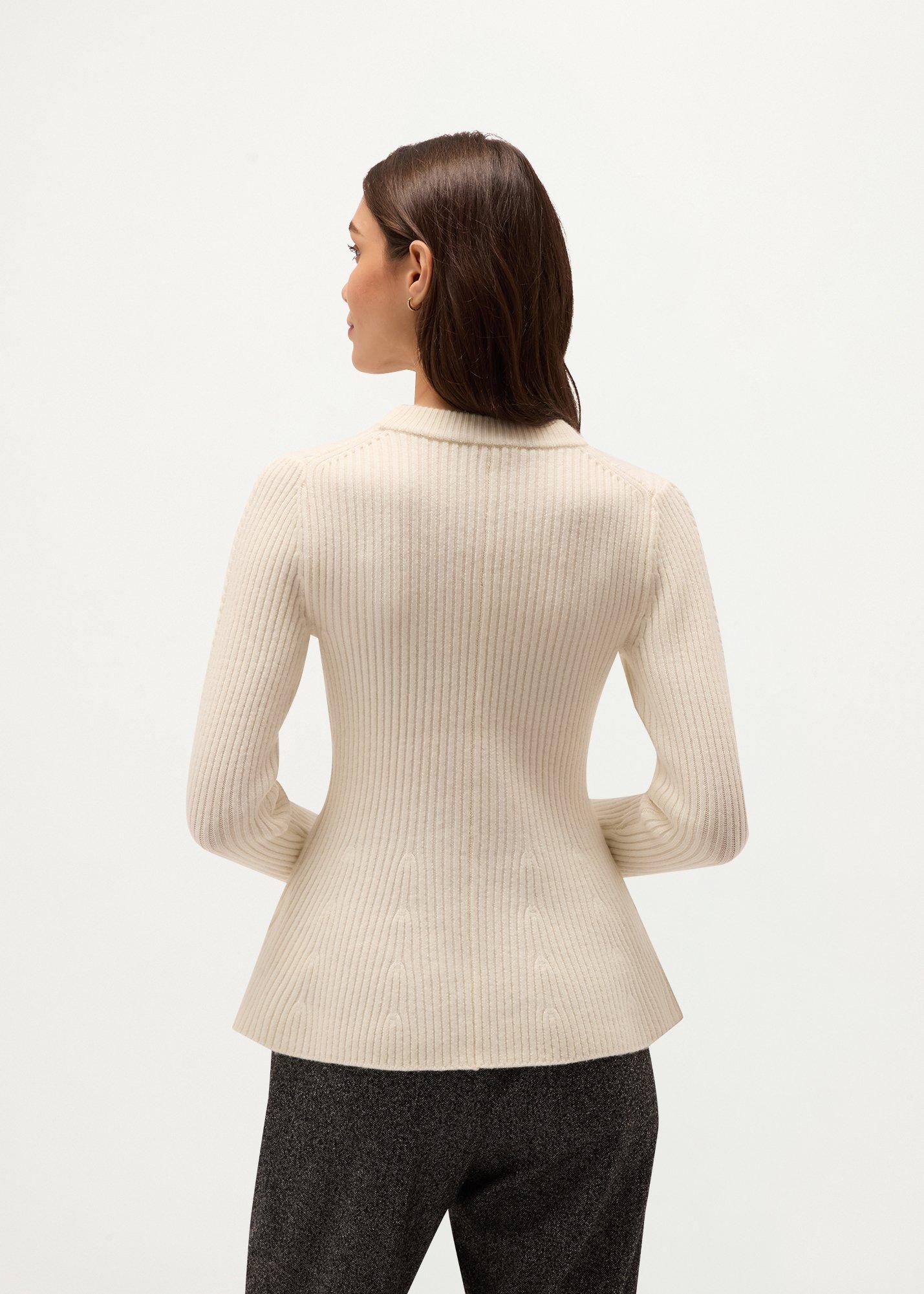 Lucie Cable Peplum Jumper, Ivory, hi-res