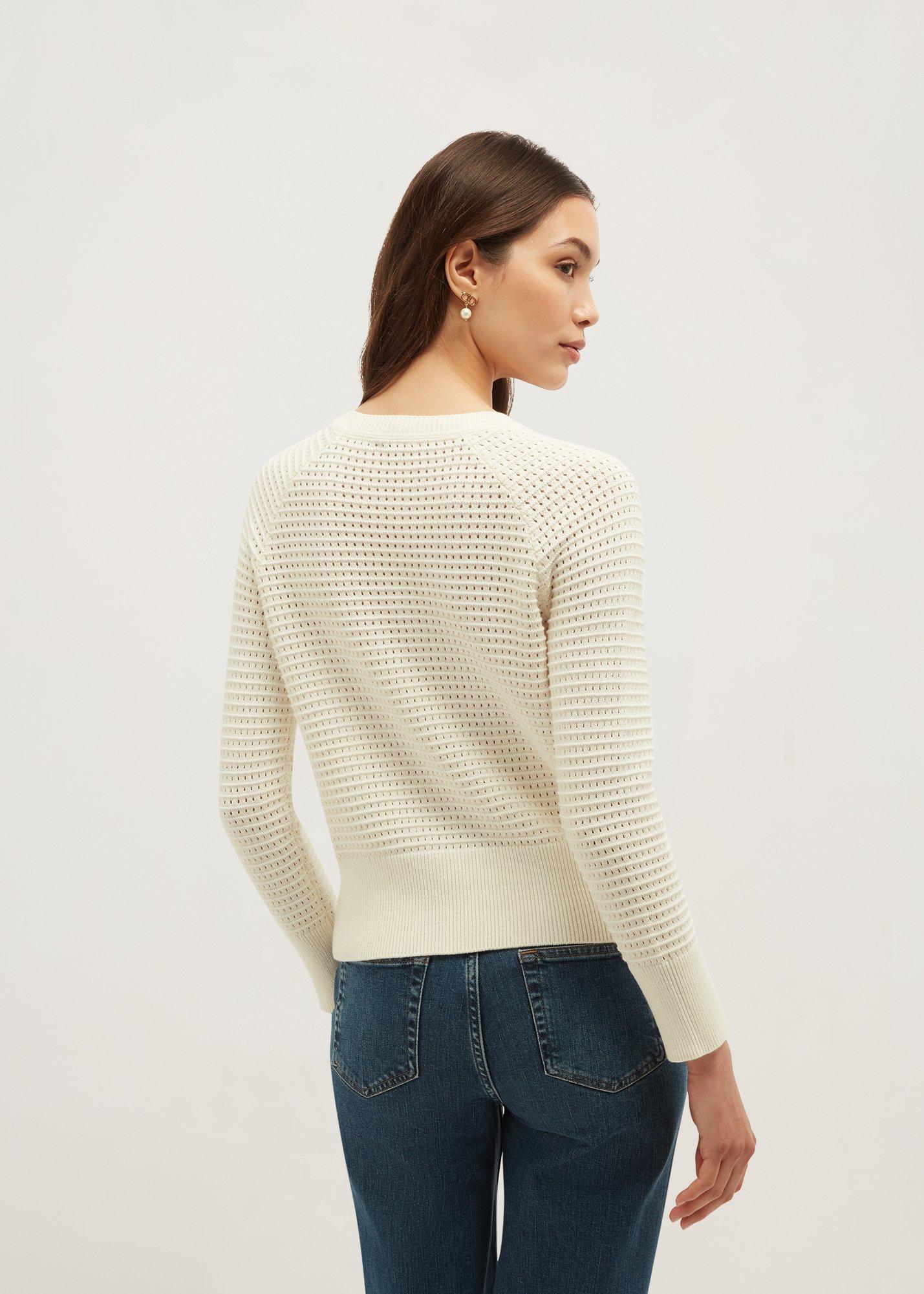 Florian Cotton Cardigan, Ivory, hi-res
