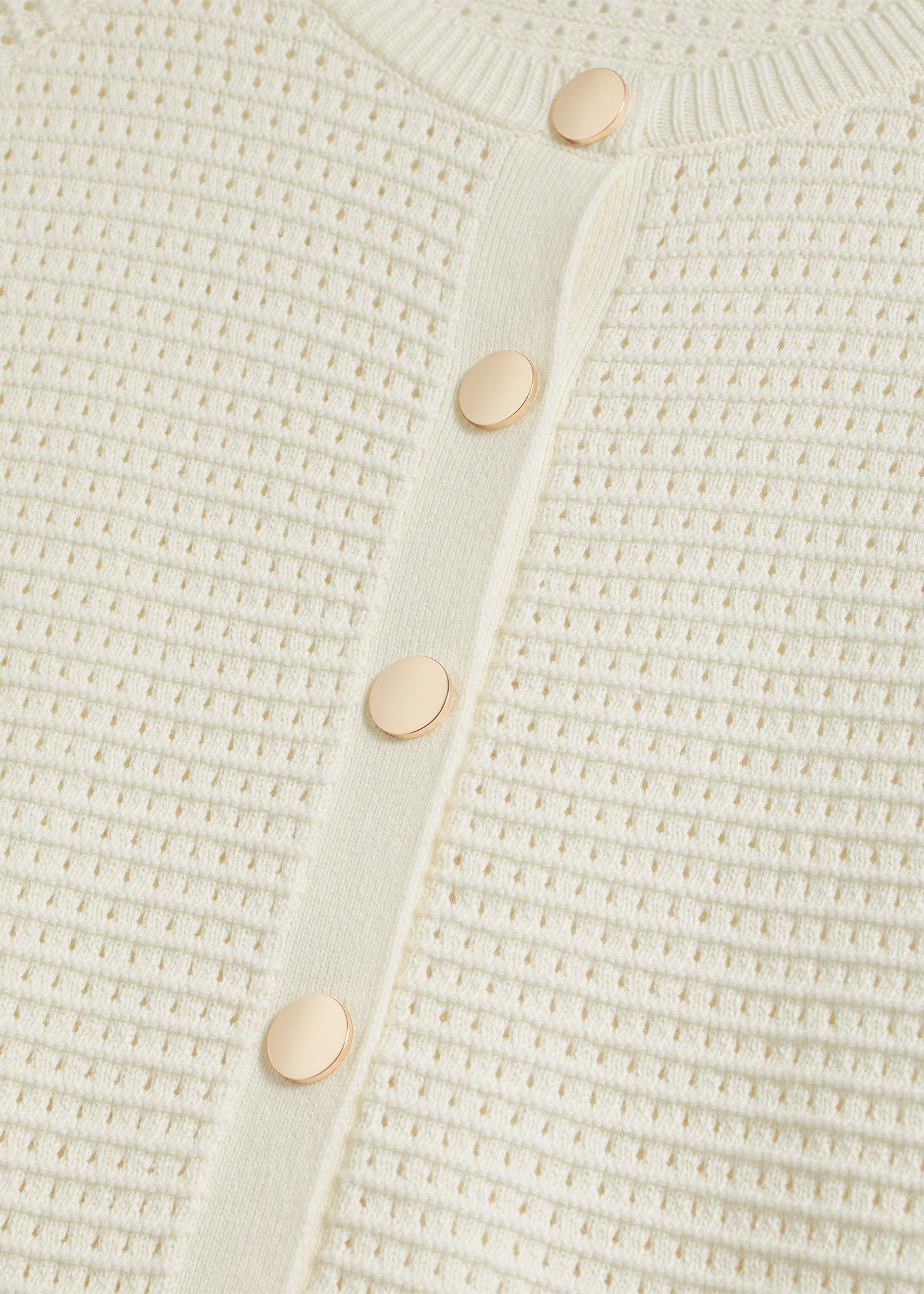 Florian Cotton Cardigan, Ivory, hi-res