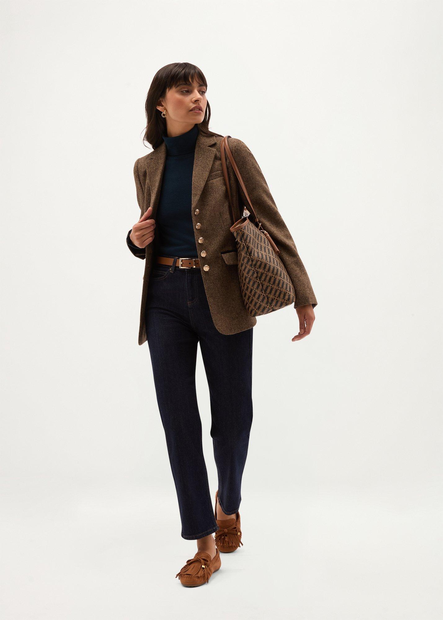 Lara Merino Rollneck Jumper, Deep Water Blue, hi-res