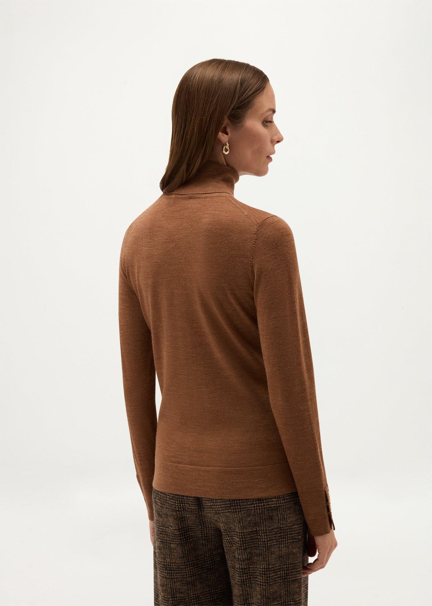 Lara Merino Rollneck Jumper, Vicuna Marl, hi-res