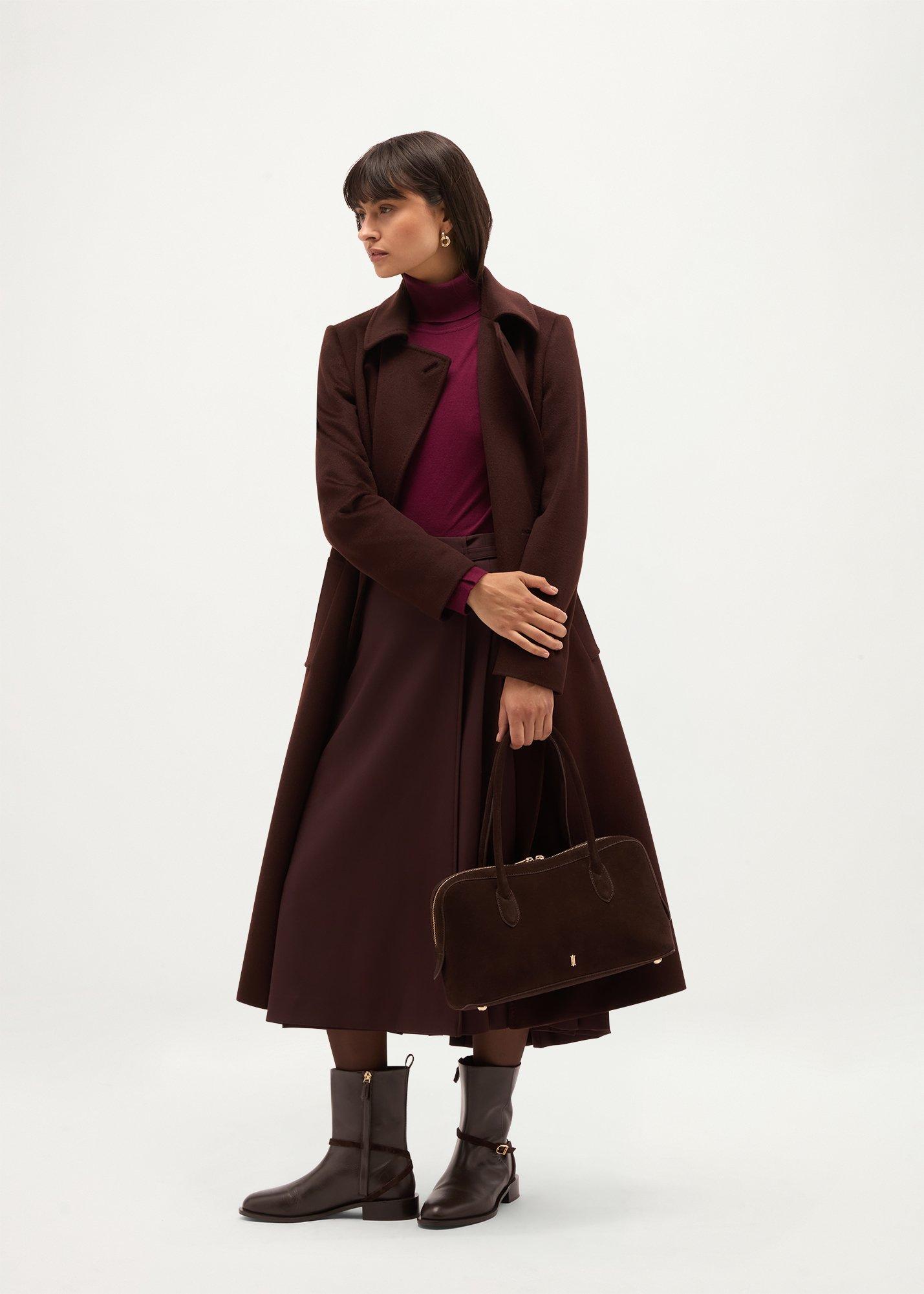 Lara Merino Rollneck Jumper, Warm Plum, hi-res