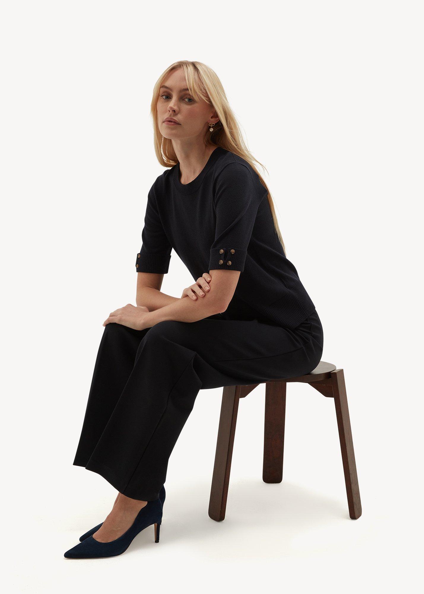 Leanne Knitted Top, Hobbs Navy, hi-res