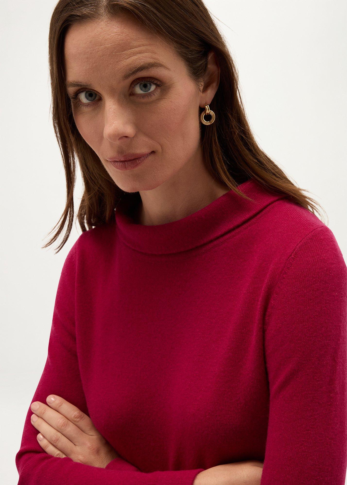Audrey Wool Cashmere Jumper, Claret Pink, hi-res