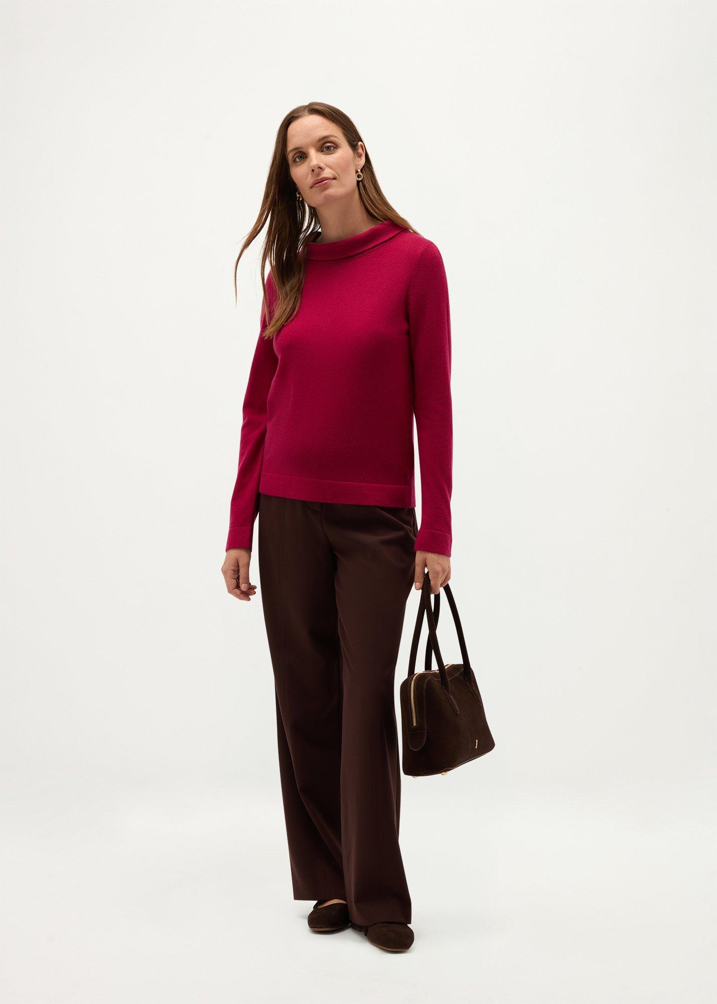 Audrey Wool Cashmere Jumper, Claret Pink, hi-res
