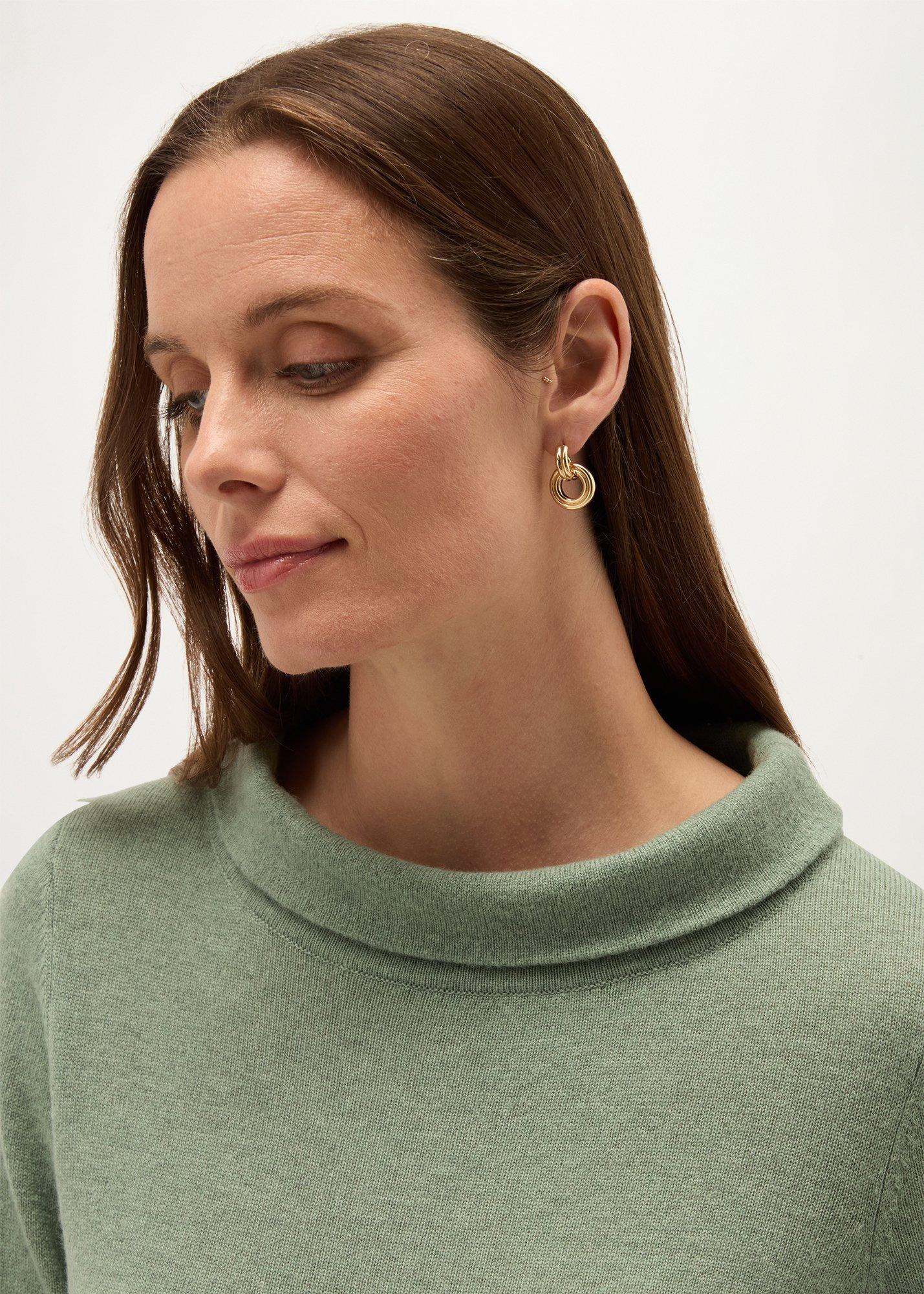 Audrey Wool Cashmere Jumper, Cool Sage Marl, hi-res