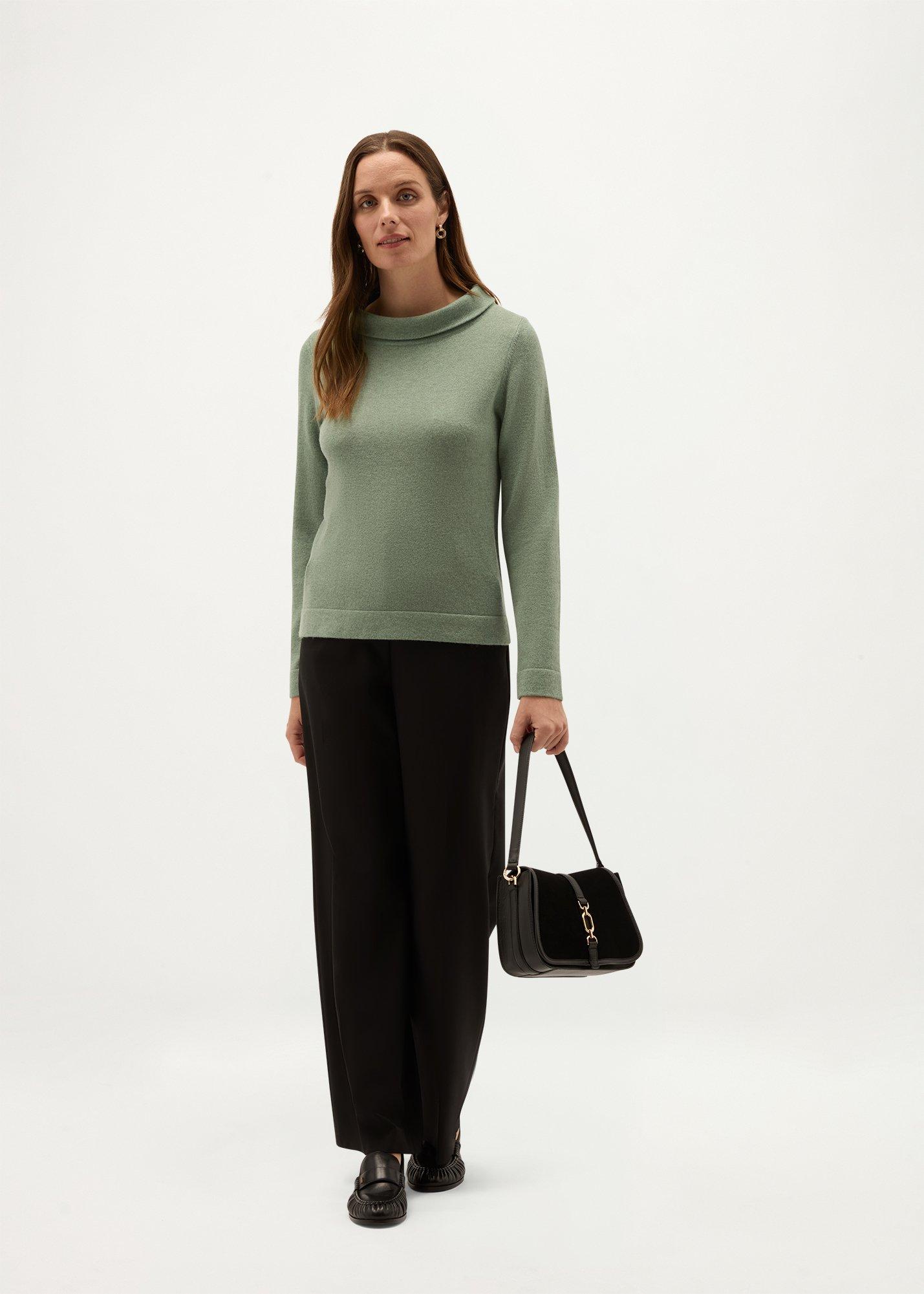 Audrey Wool Cashmere Jumper, Cool Sage Marl, hi-res
