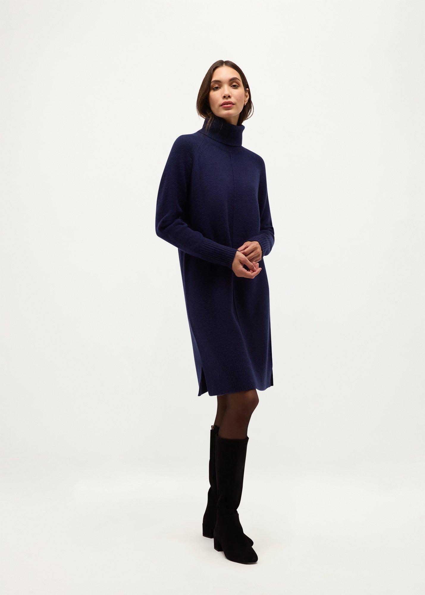 Nessa Knitted Dress, Rich Navy Blue, hi-res