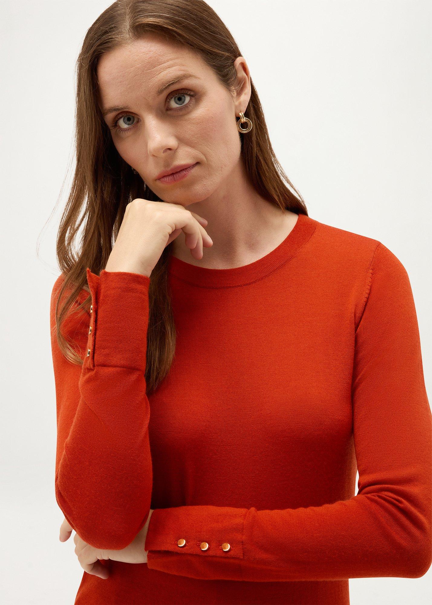 Penny Merino Jumper, Deep Orange, hi-res
