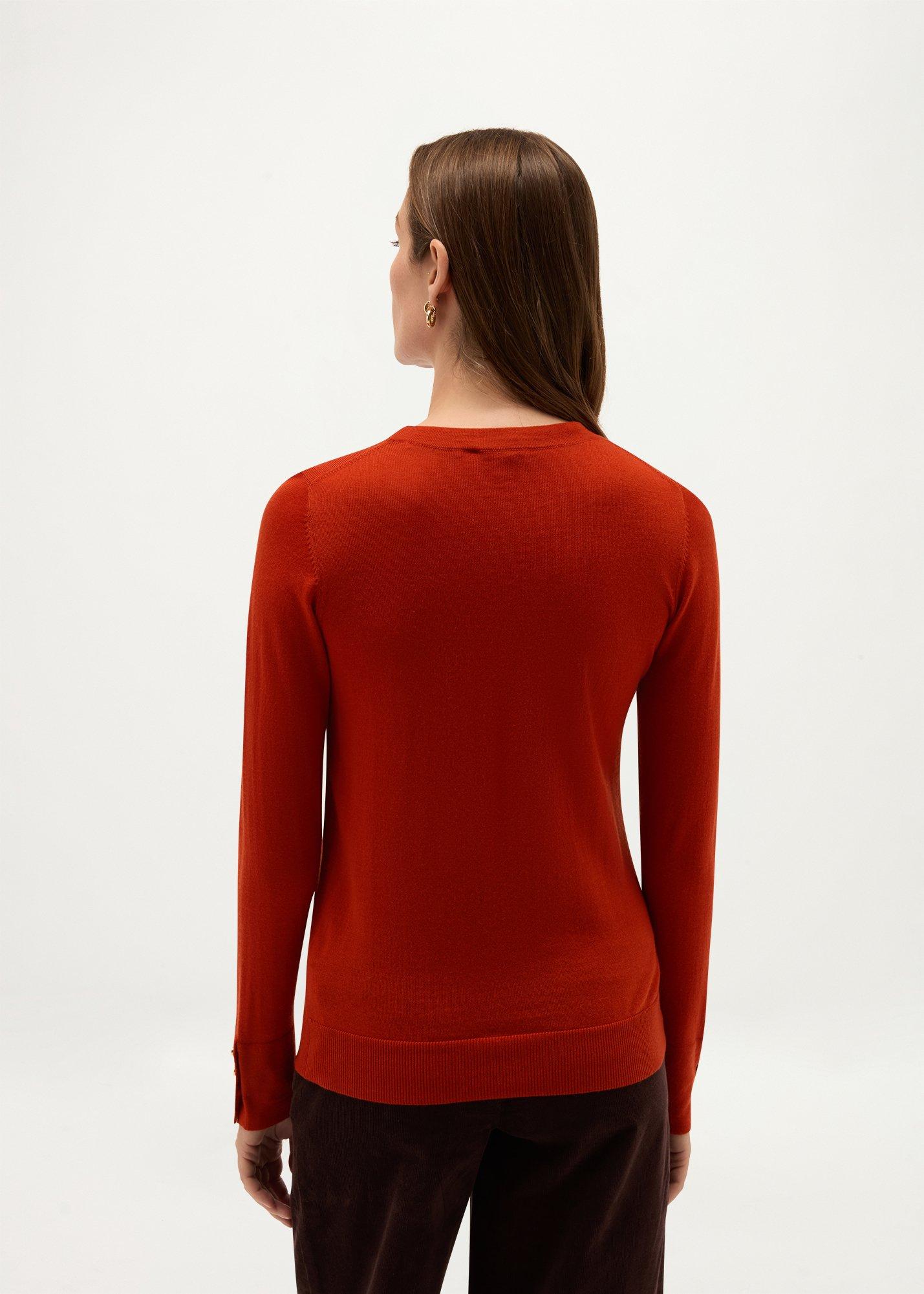 Penny Merino Jumper, Deep Orange, hi-res