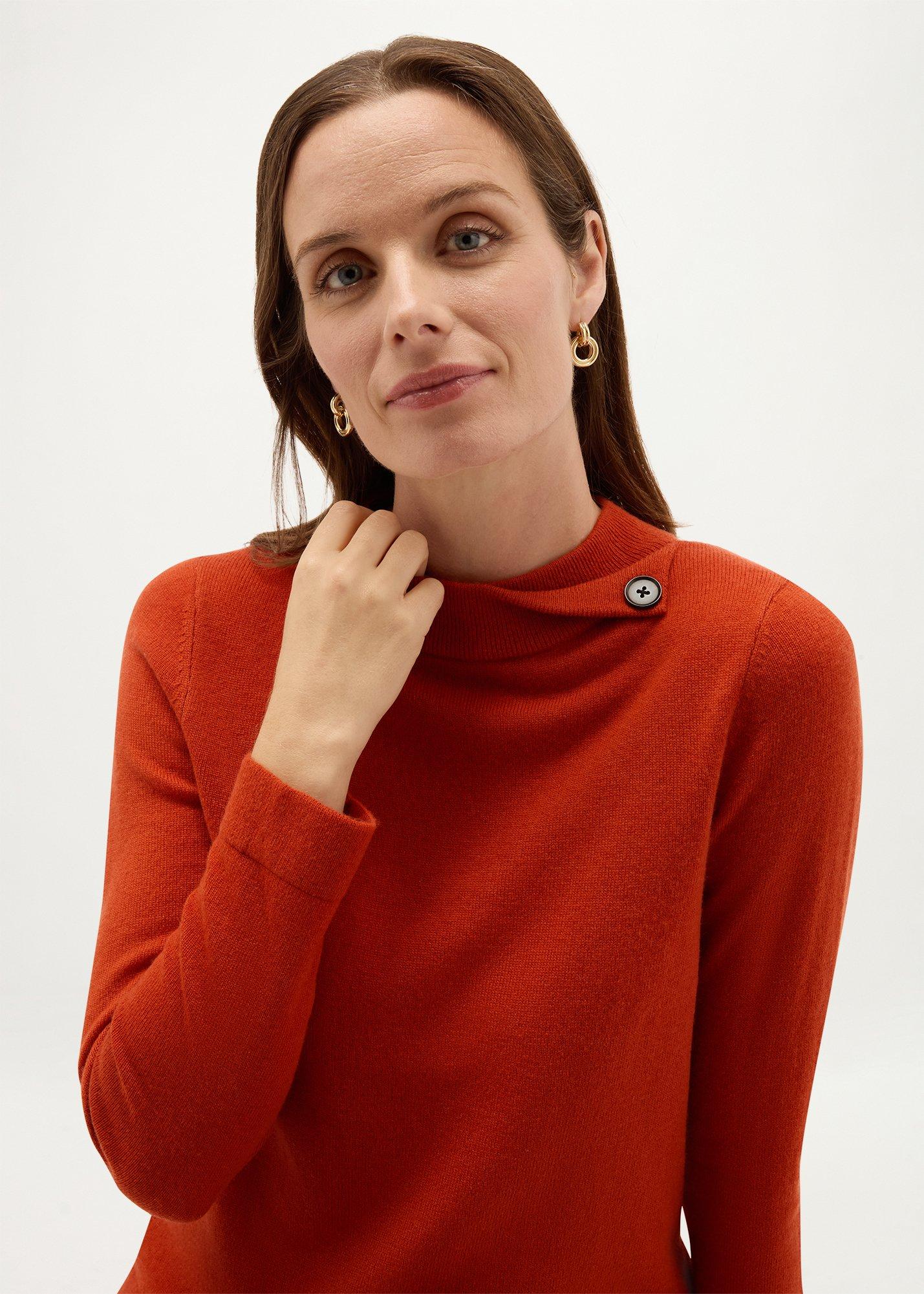 Talia Wool Cashmere Jumper, Deep Orange, hi-res