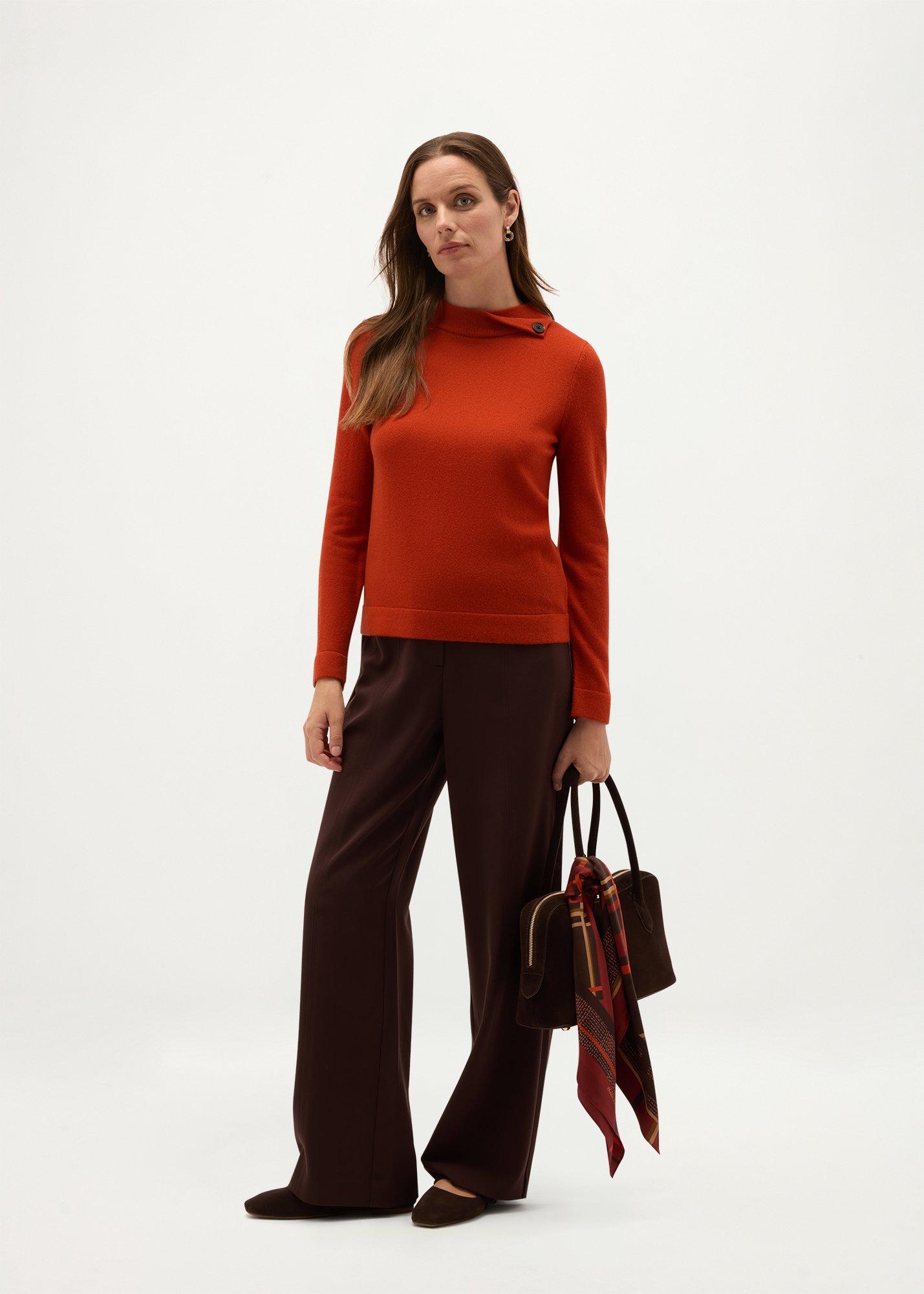 Talia Wool Cashmere Jumper, Deep Orange, hi-res