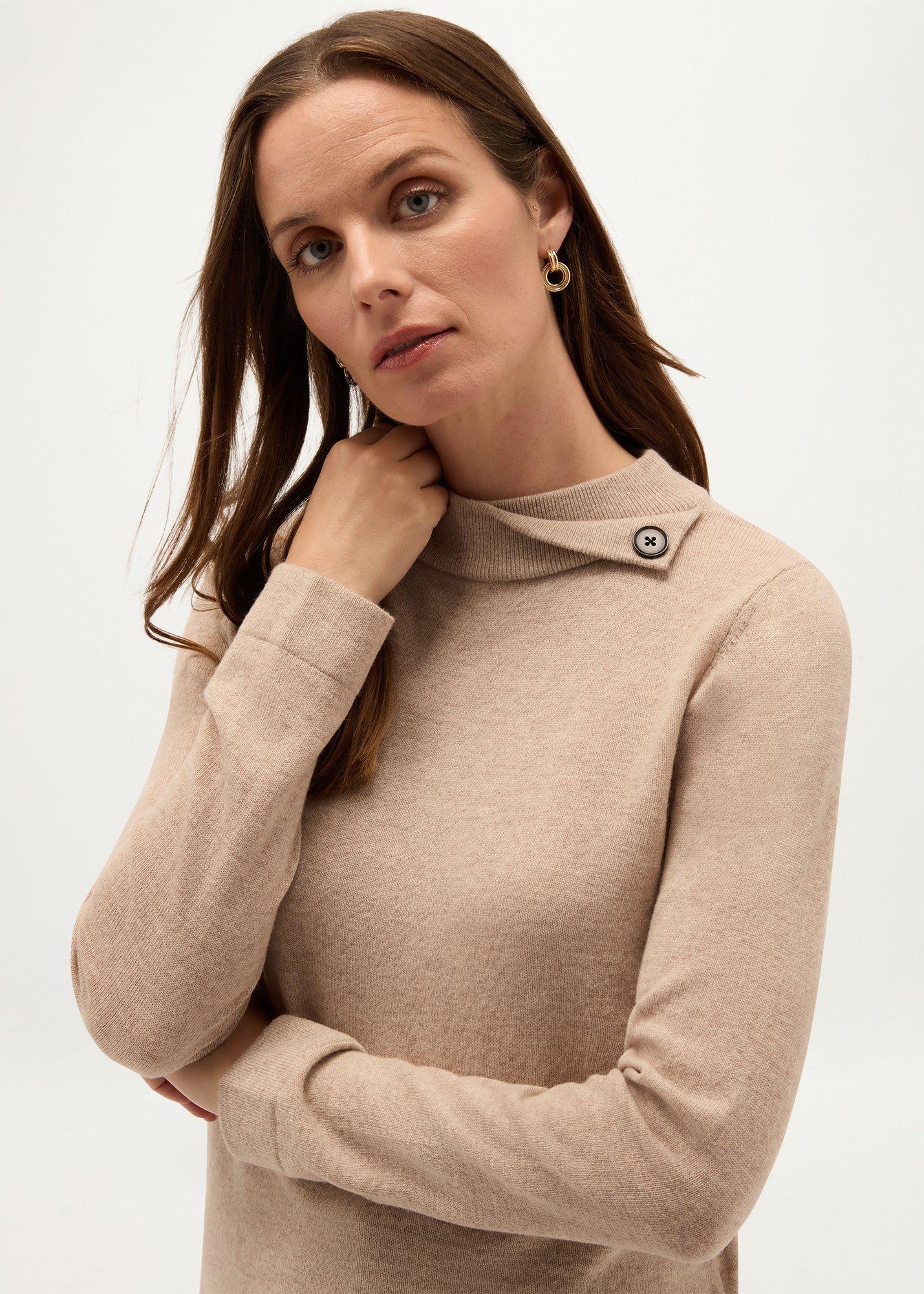 Talia Wool Cashmere Jumper, Oatmeal Marl, hi-res