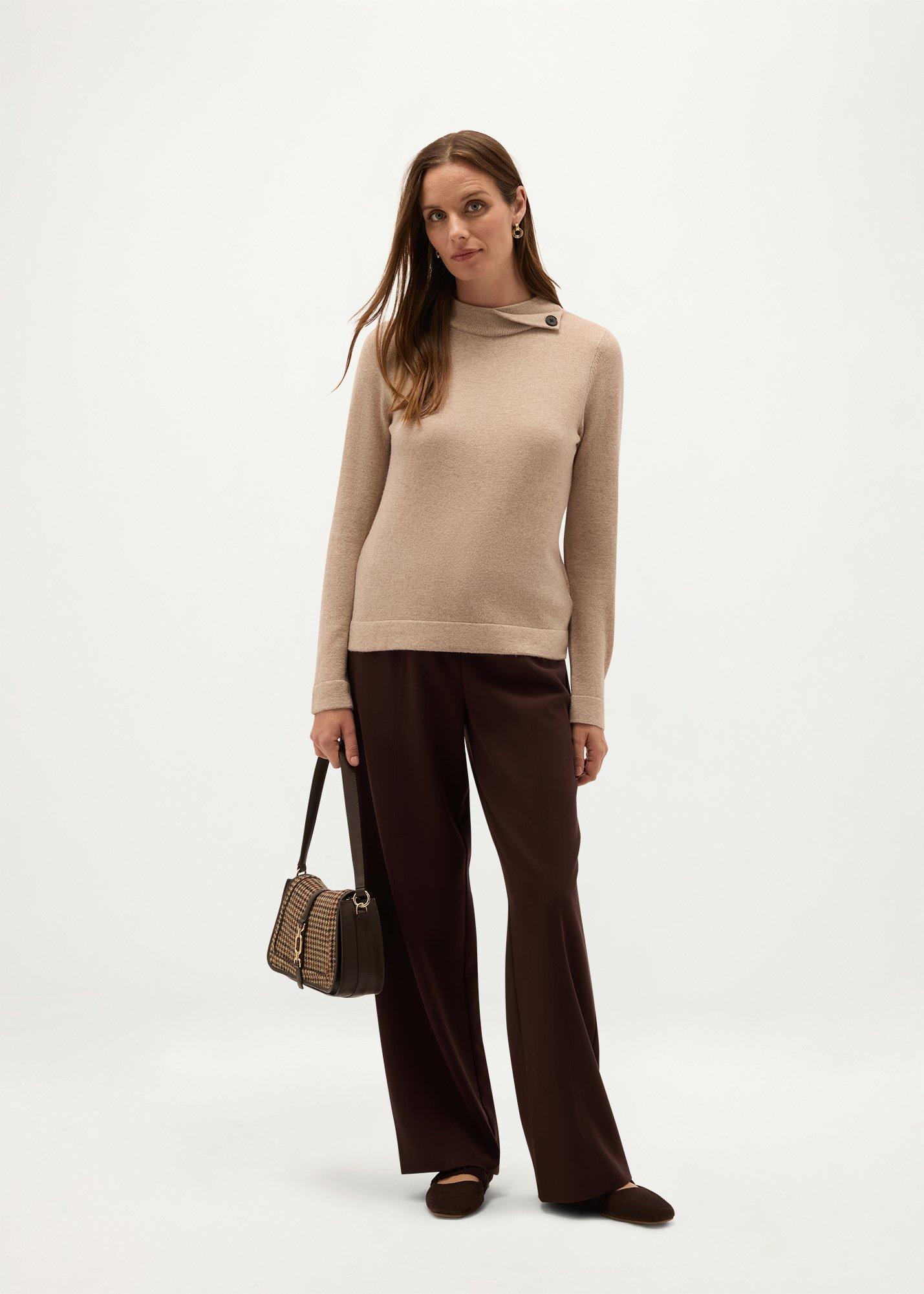 Talia Wool Cashmere Jumper, Oatmeal Marl, hi-res