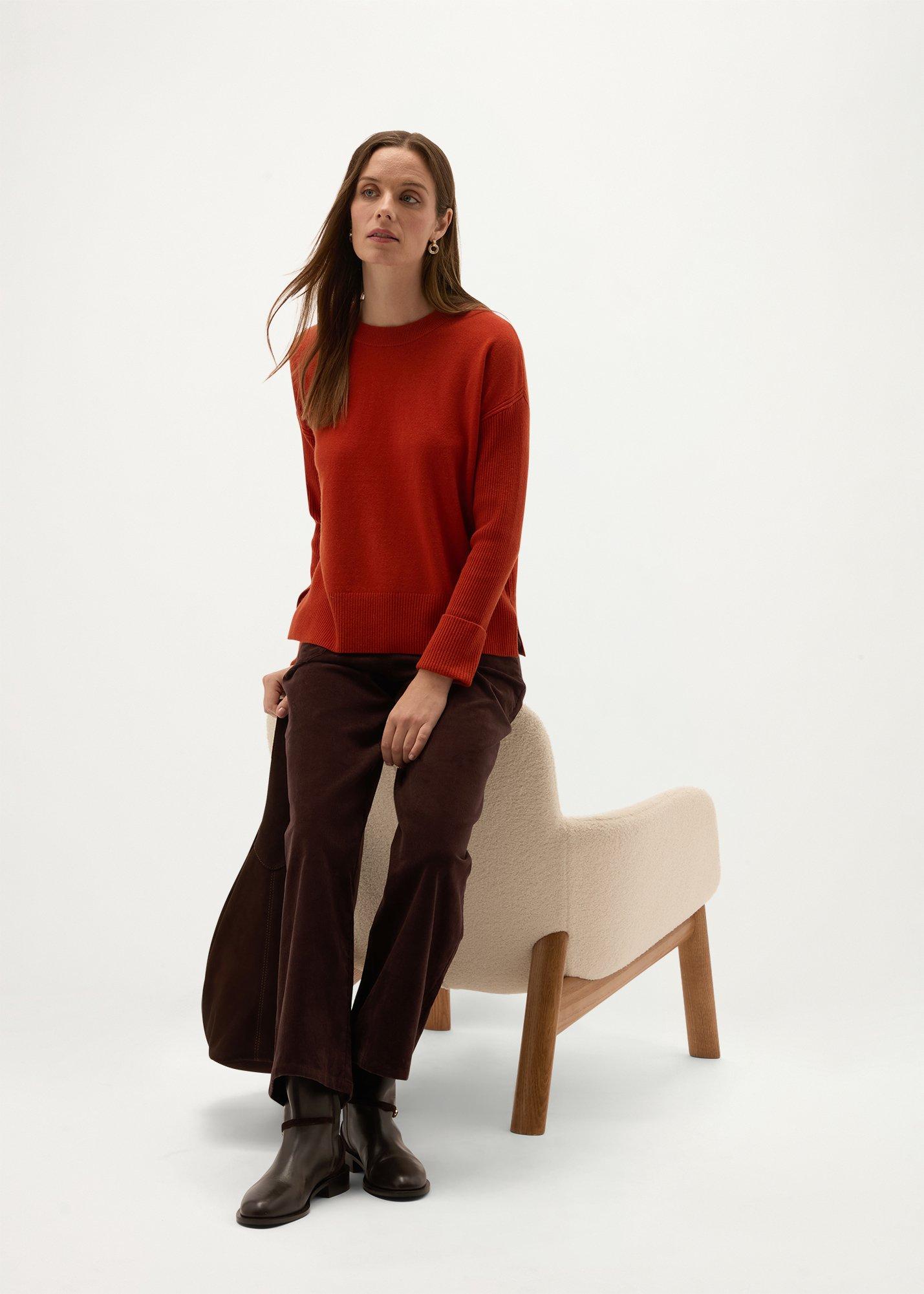 Darla Jumper With Wool, Deep Orange, hi-res