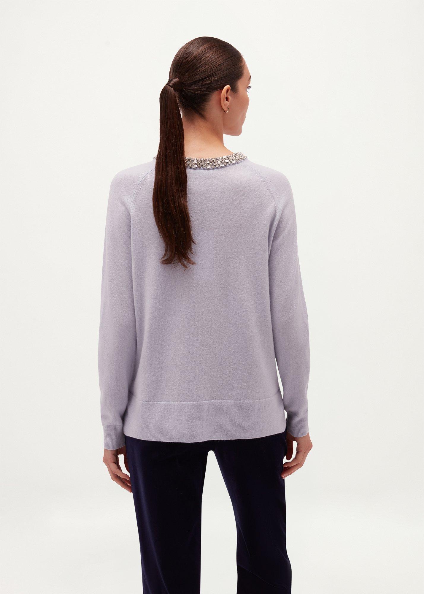 Sherry Embellished Jumper With Wool, Glacier Blue, hi-res