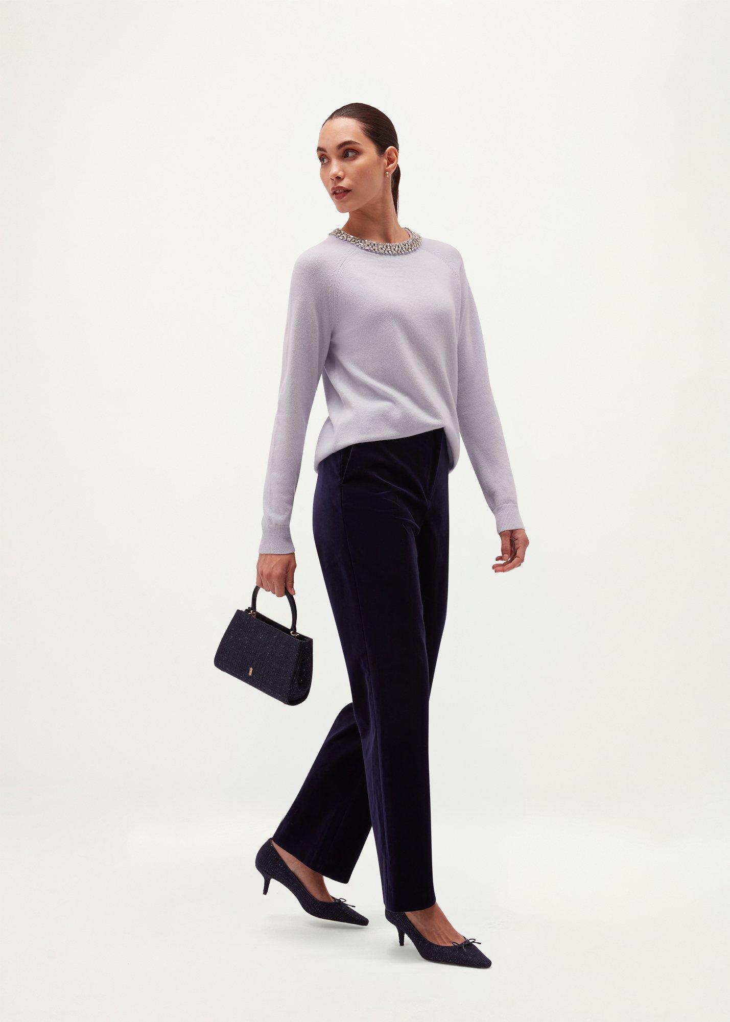 Sherry Embellished Jumper With Wool, Glacier Blue, hi-res