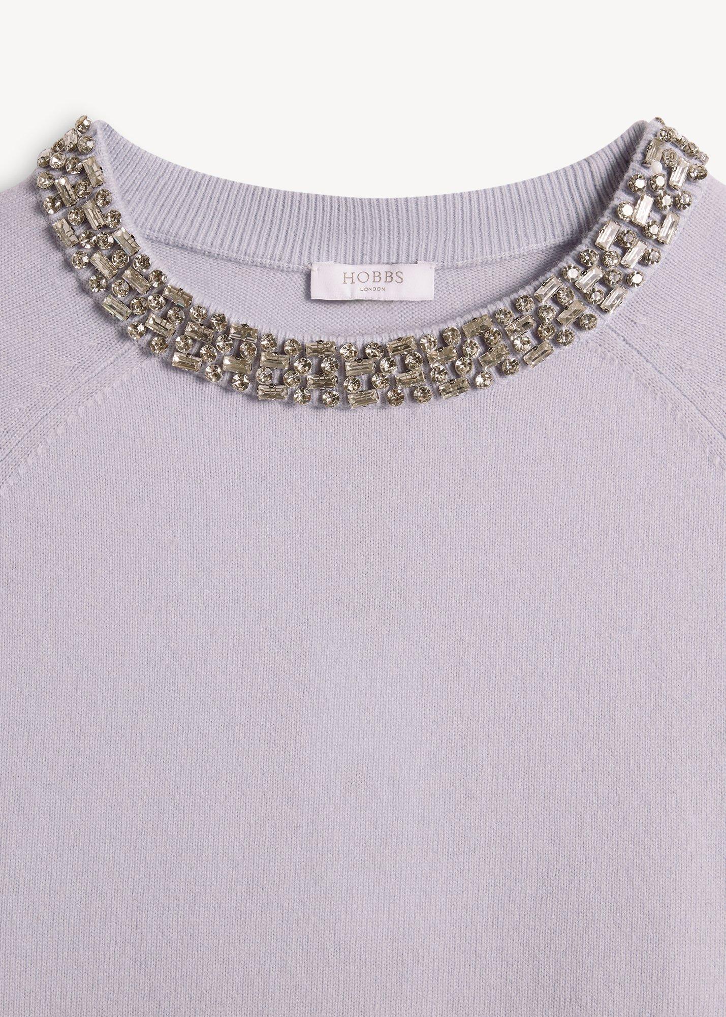 Sherry Embellished Jumper With Wool, Glacier Blue, hi-res