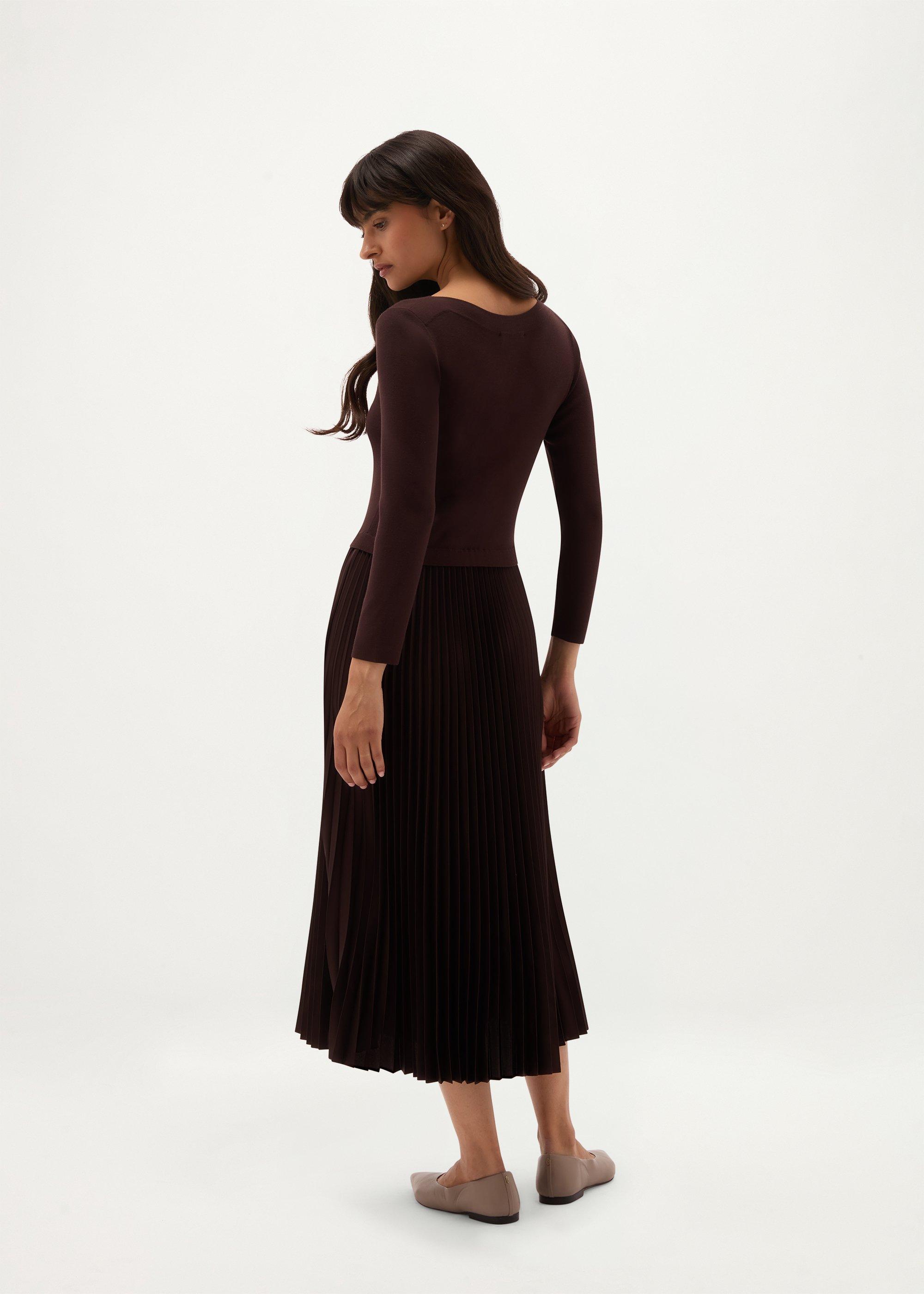 Lucinda Knitted Dress, Alder Brown, hi-res