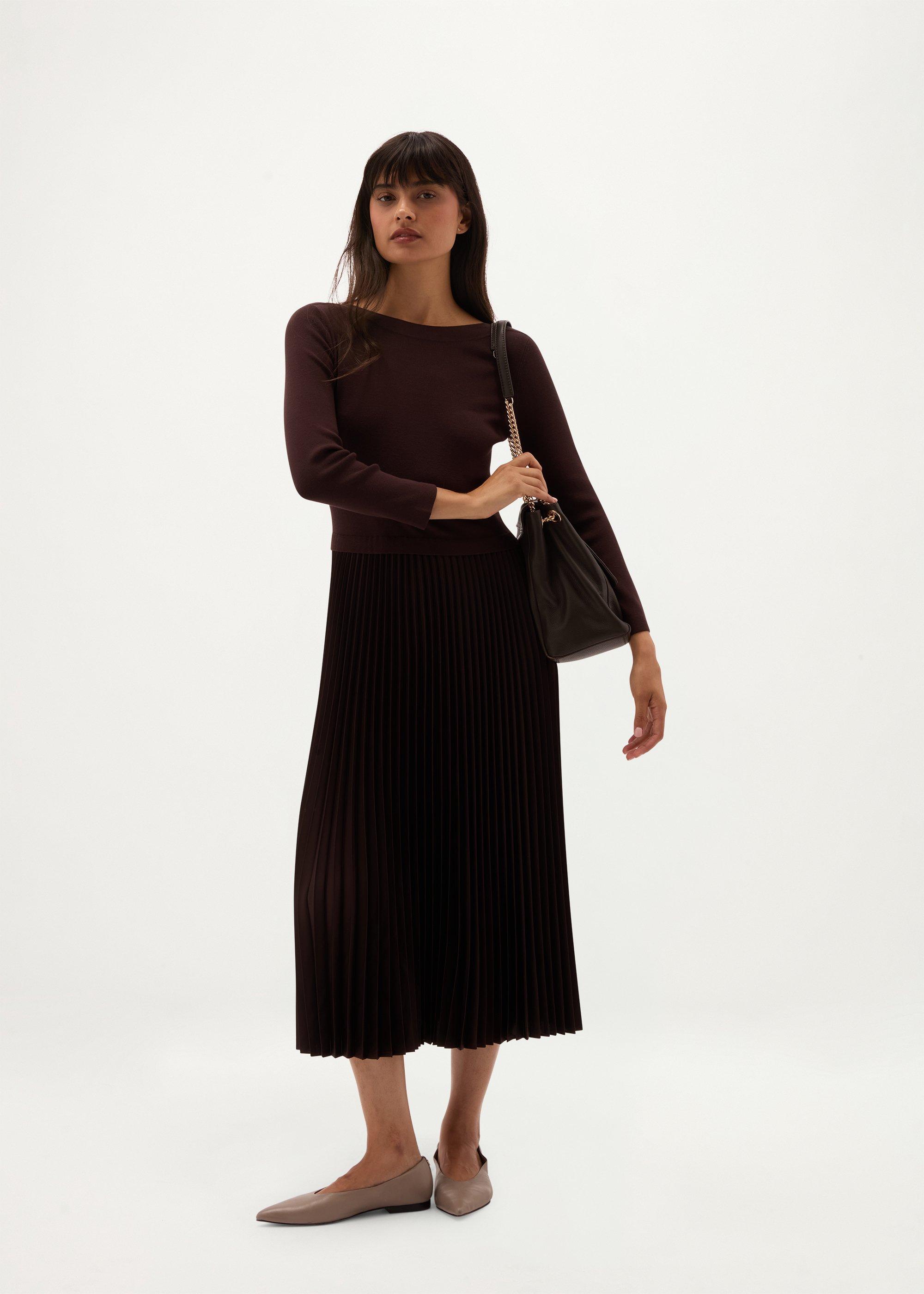 Lucinda Knitted Dress, Alder Brown, hi-res