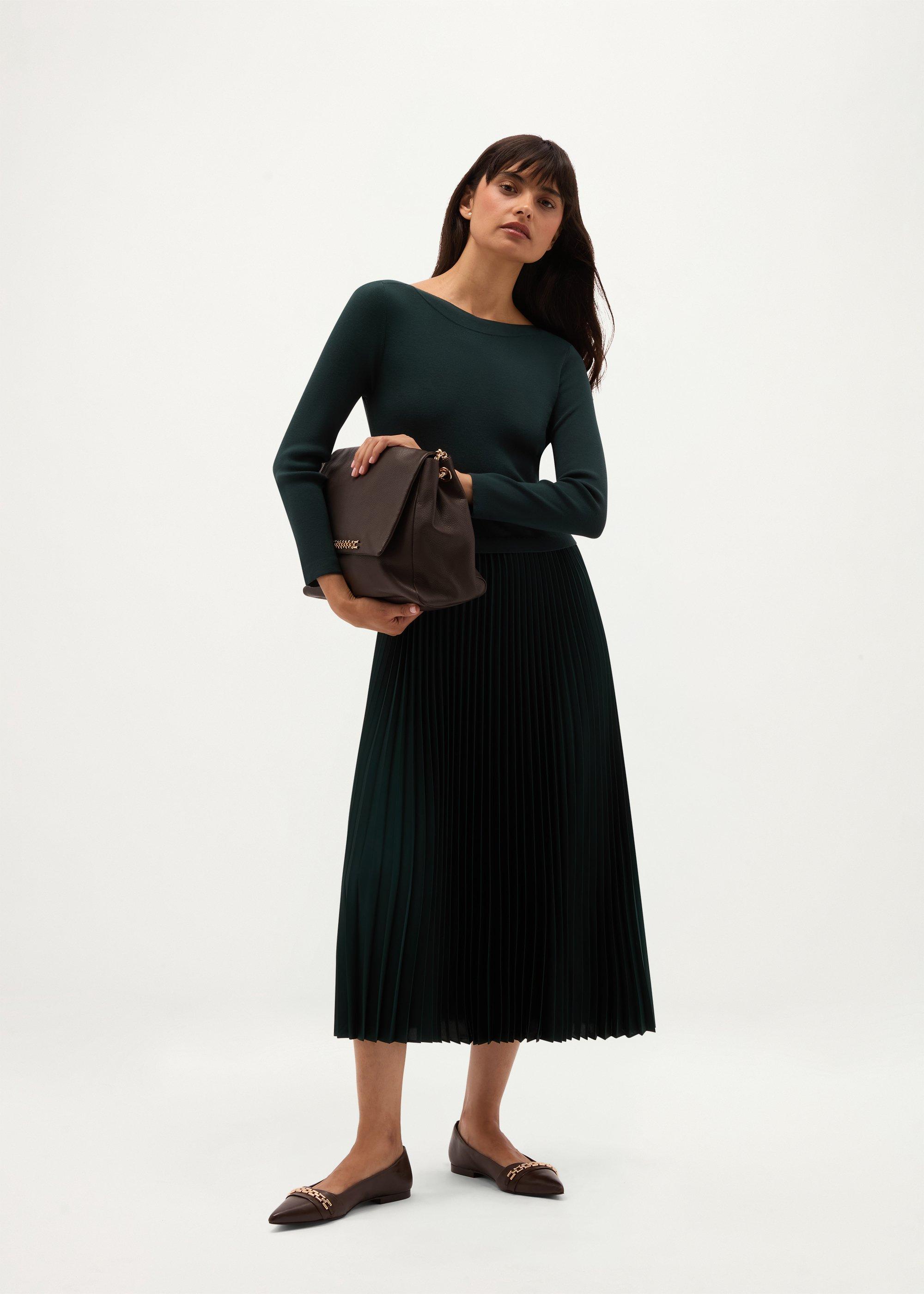 Lucinda Knitted Dress, Dark Fir Green, hi-res
