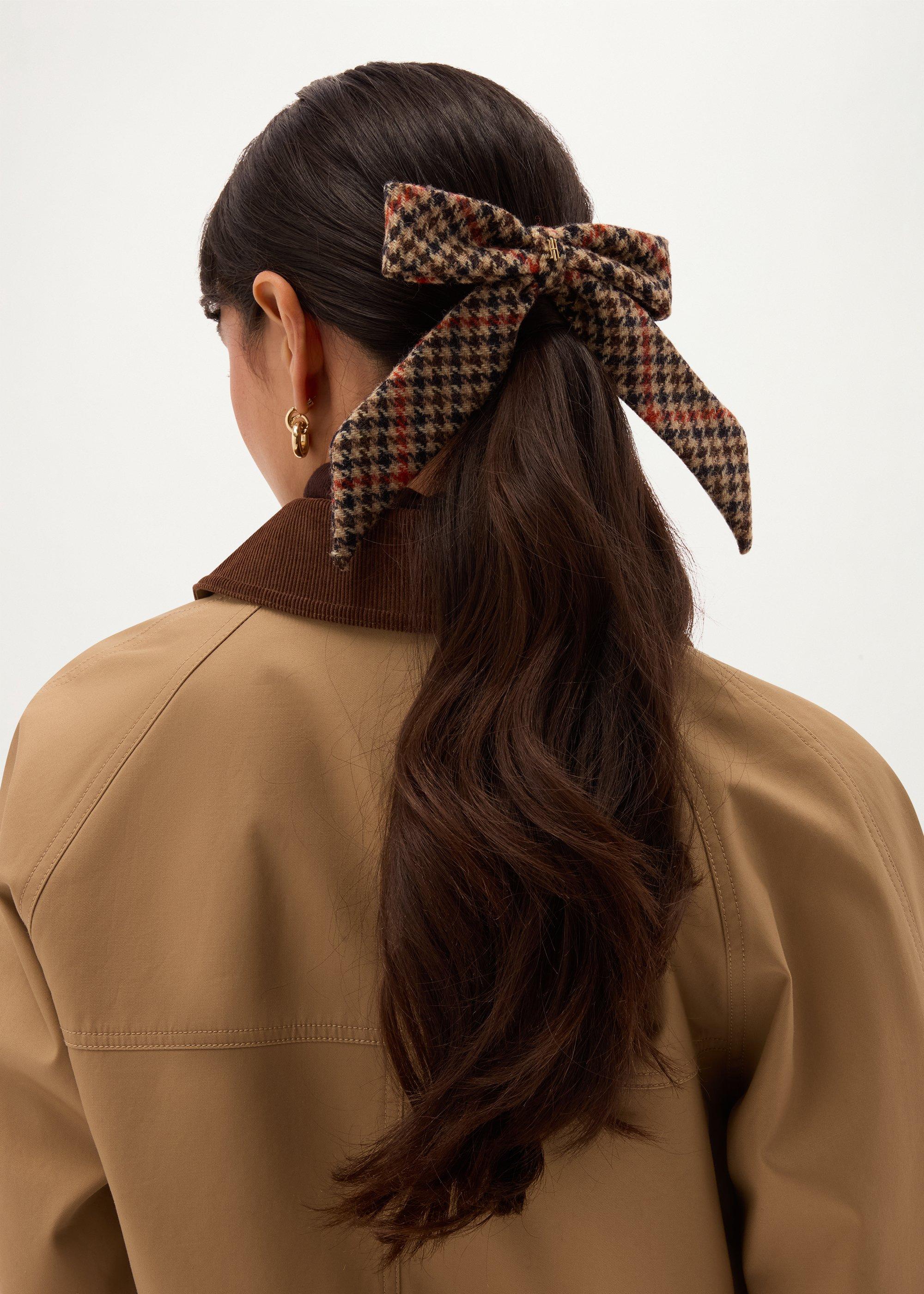 Beatrice Bow Hair Clip, Brown Multi, hi-res