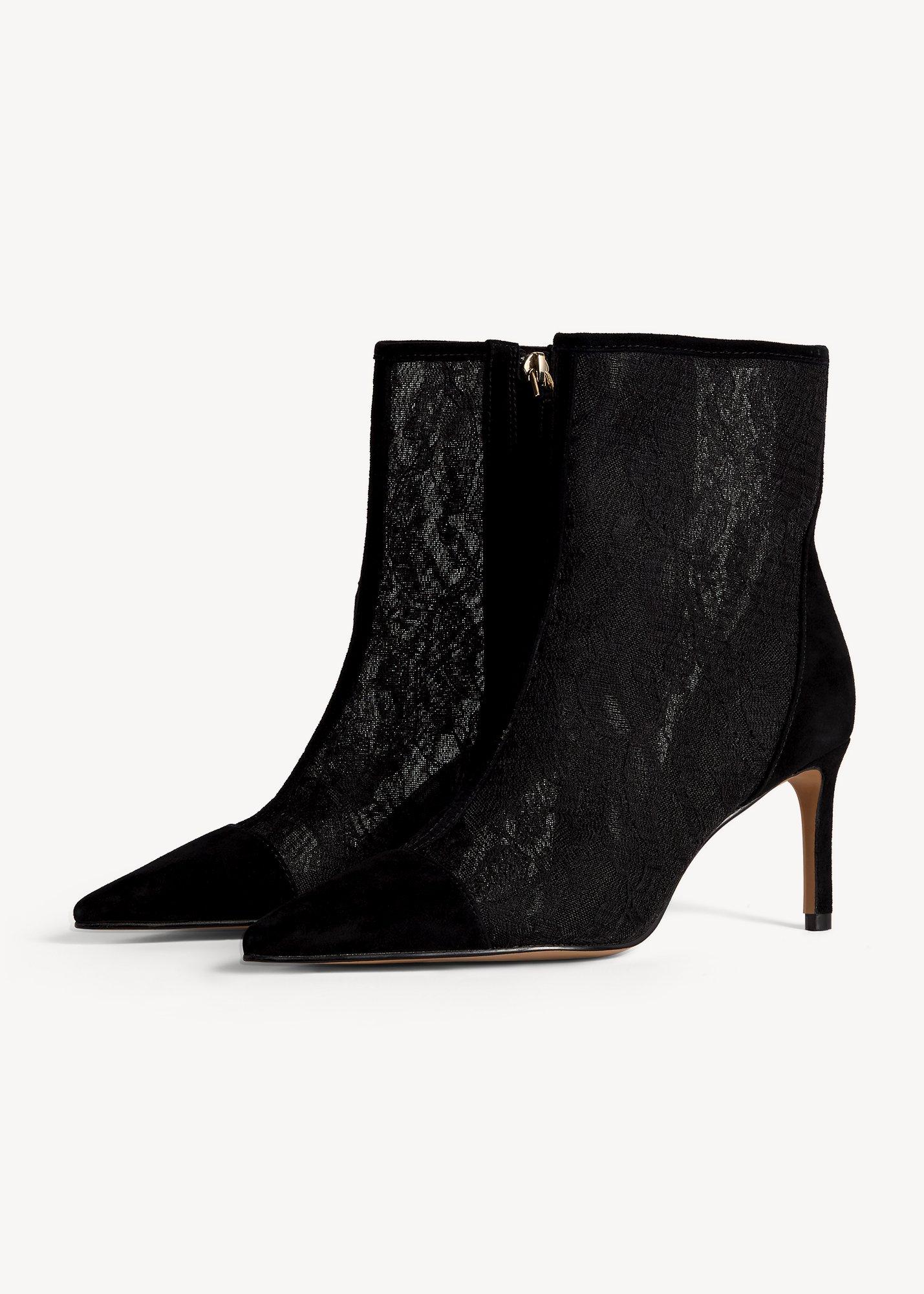 Jodie Lace Ankle Boots, Black, hi-res