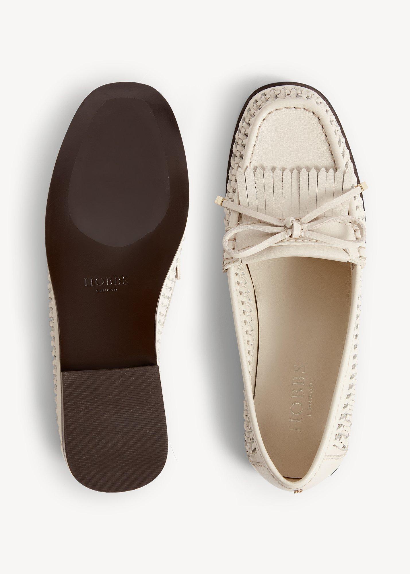 Darcy Woven Leather Loafers, Warm Ivory, hi-res