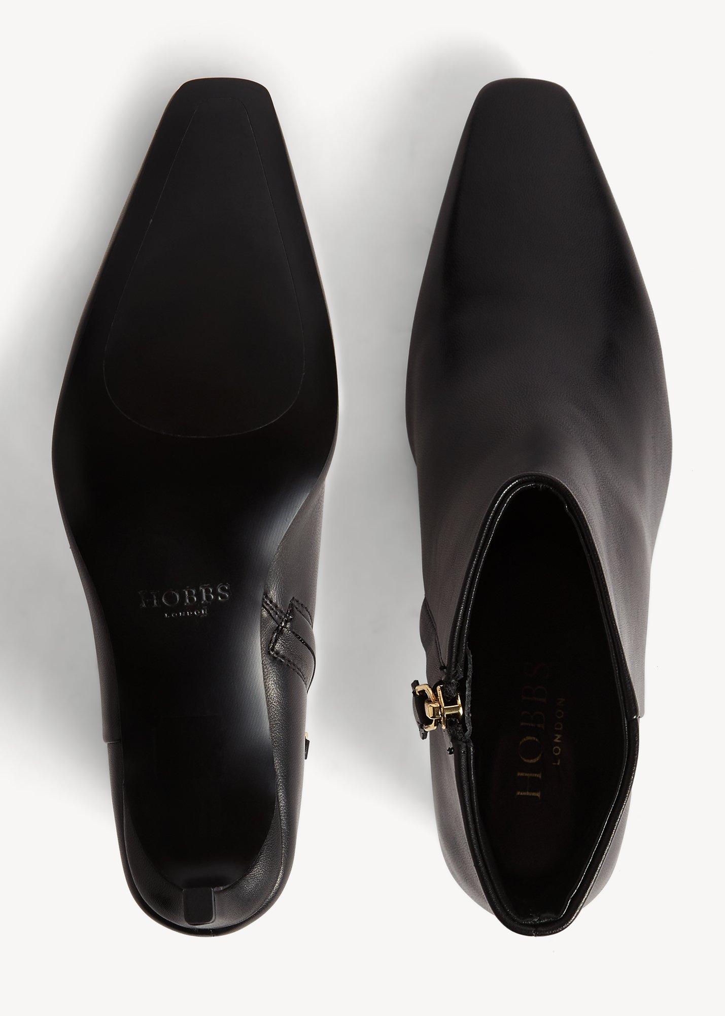 Amelia Leather Ankle Boots, Black, hi-res