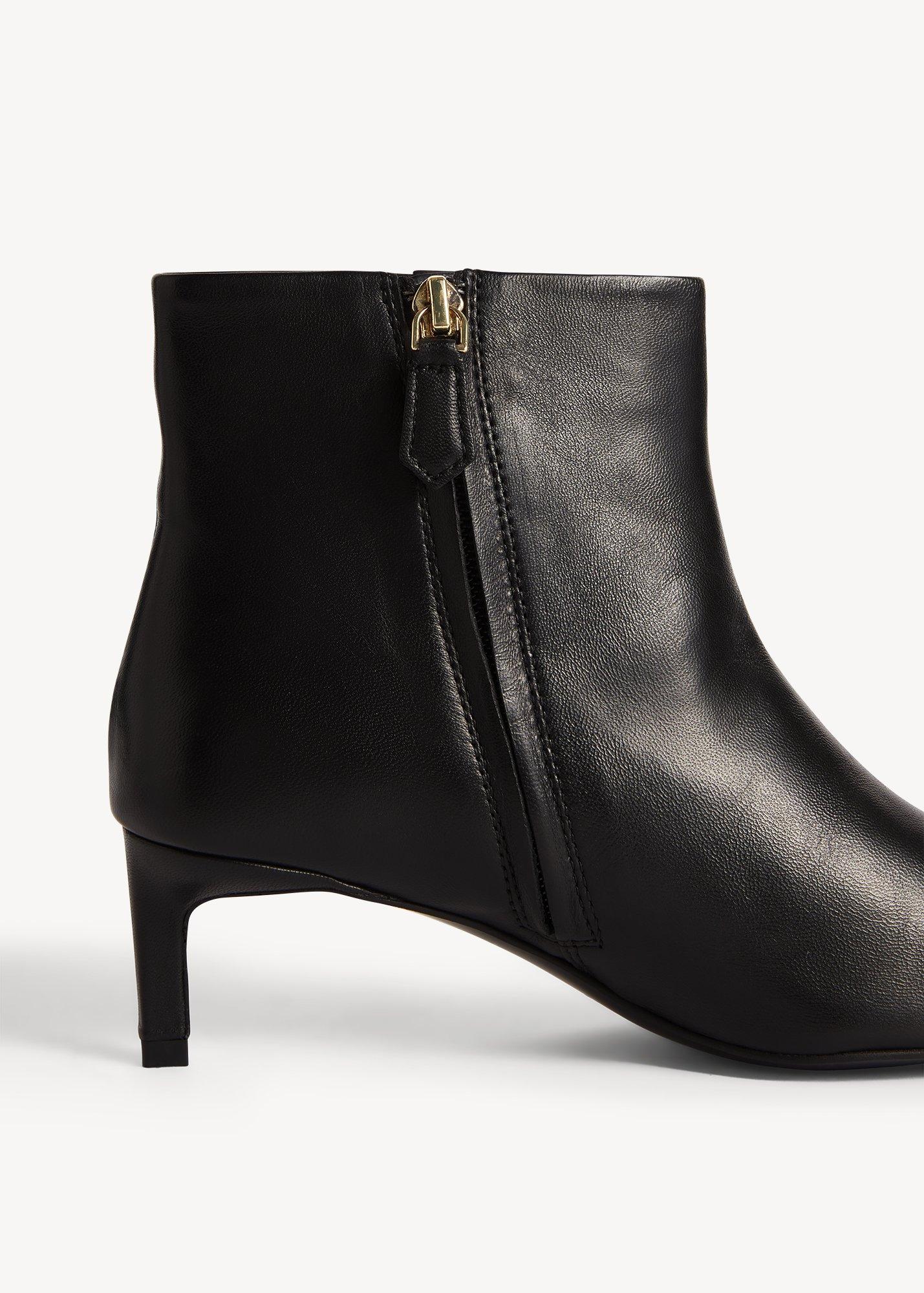 Amelia Leather Ankle Boots, Black, hi-res