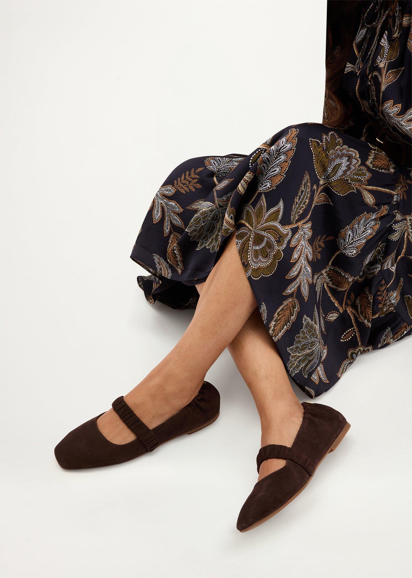Quin Suede Mary Janes, Alder Brown, hi-res