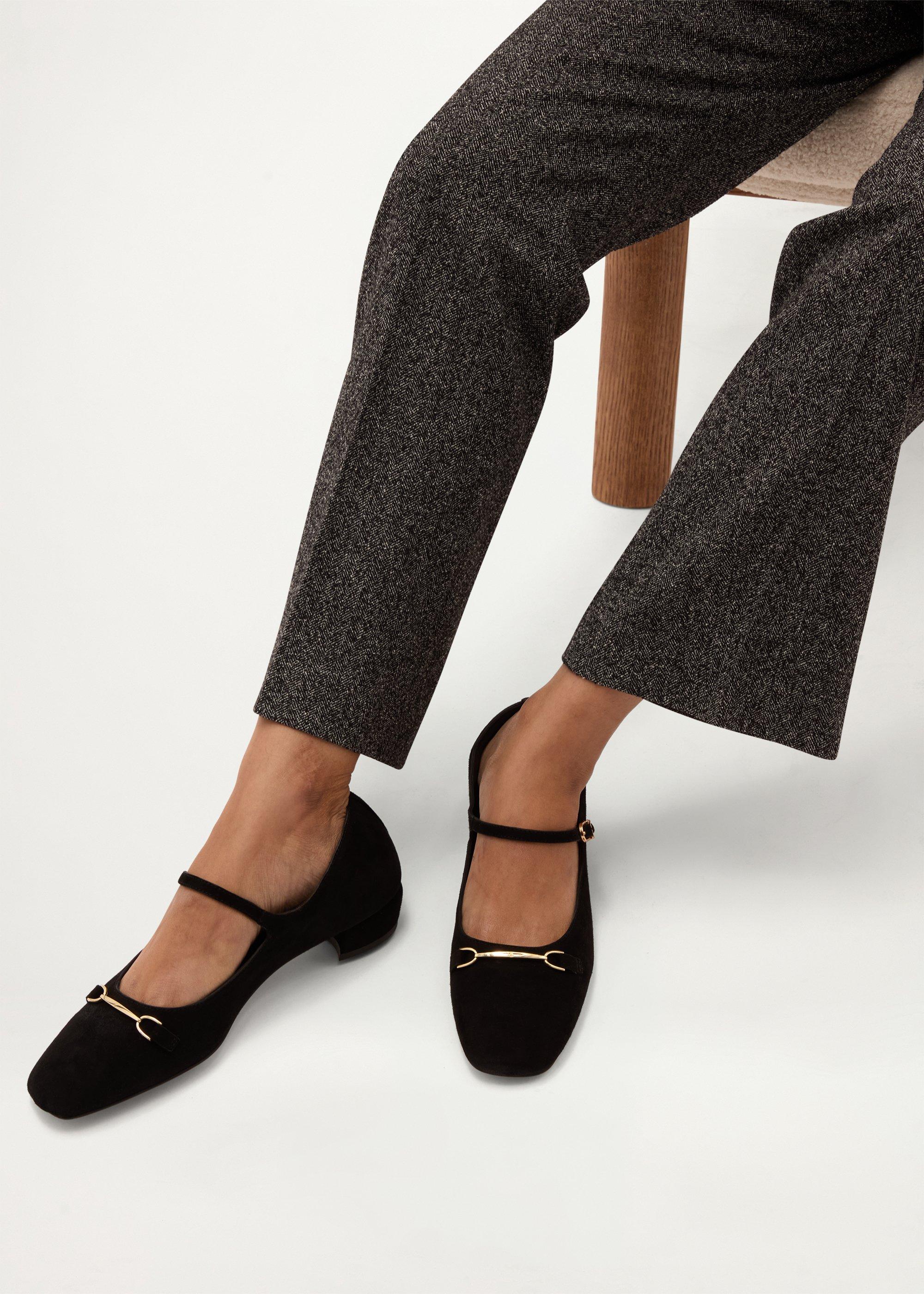 Alessia Suede Mary Janes, Black, hi-res