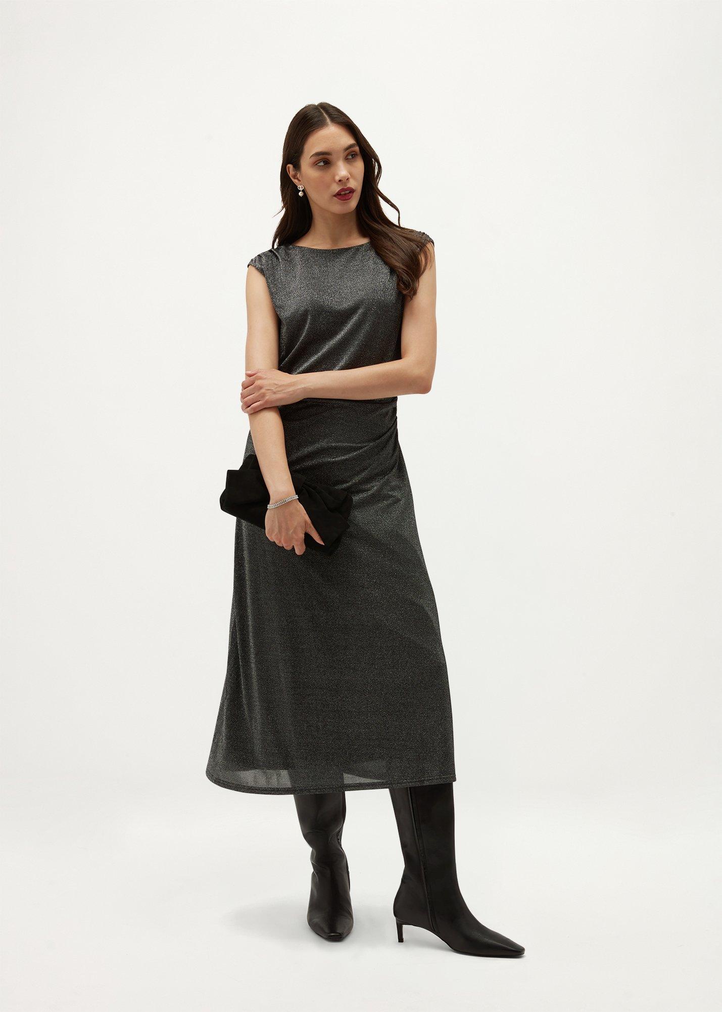 Grace Leather Knee Boots, Black, hi-res