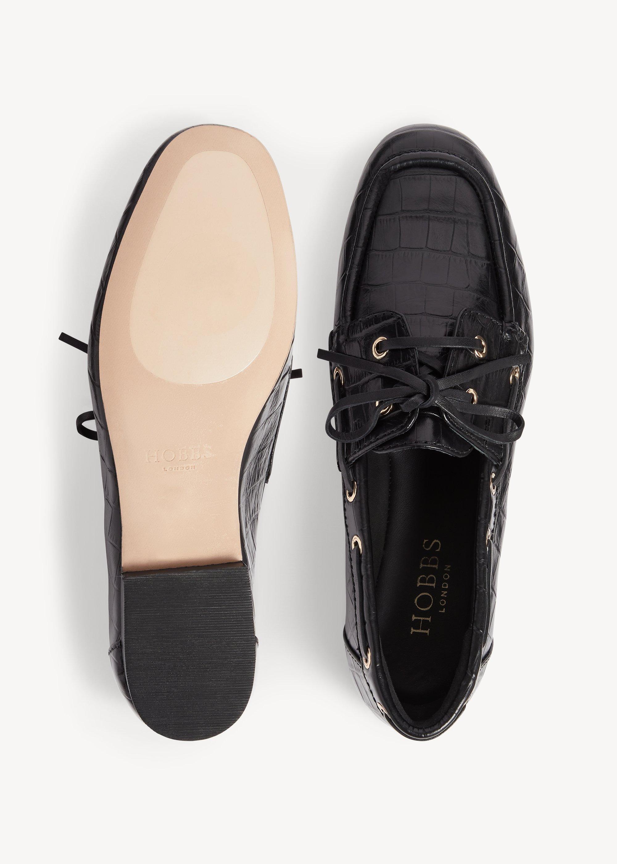Yasmine Leather Loafers, Black, hi-res