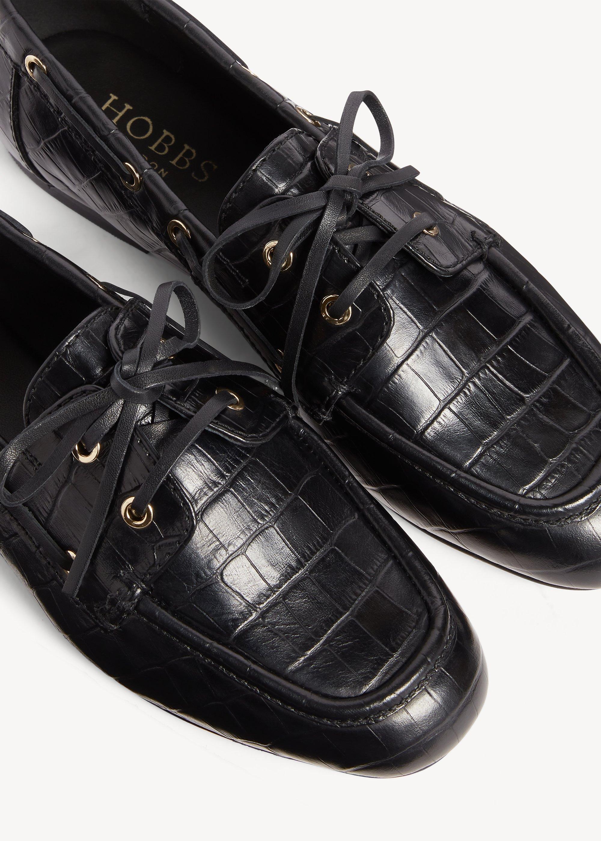 Yasmine Leather Loafers, Black, hi-res