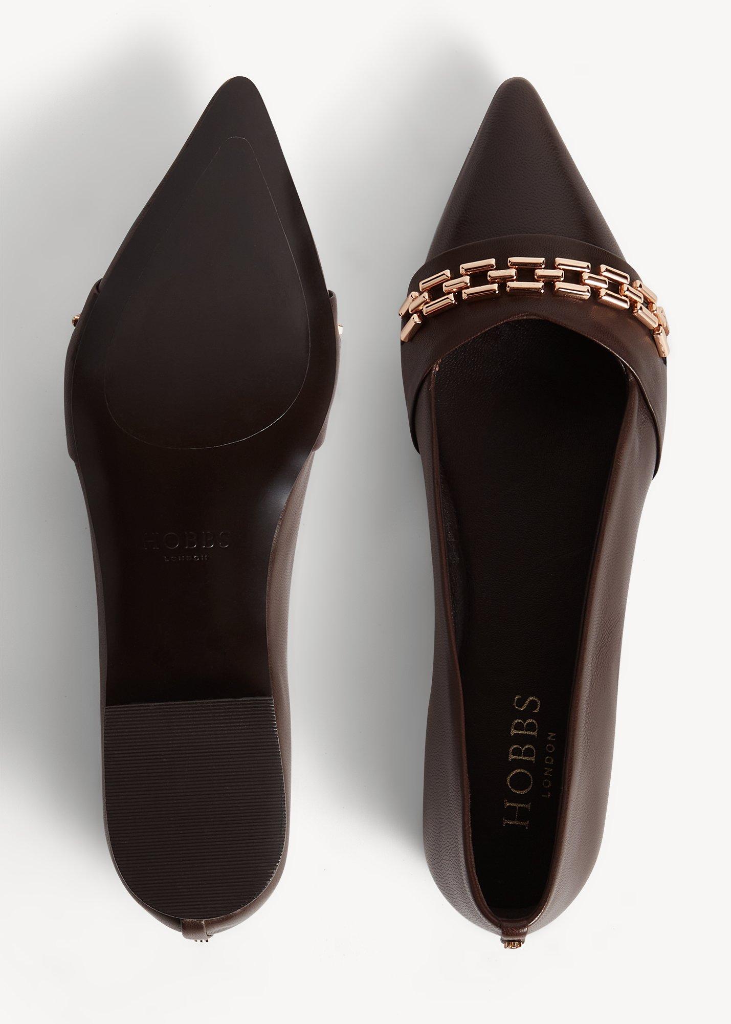 Raya Leather Flats, Alder Brown, hi-res