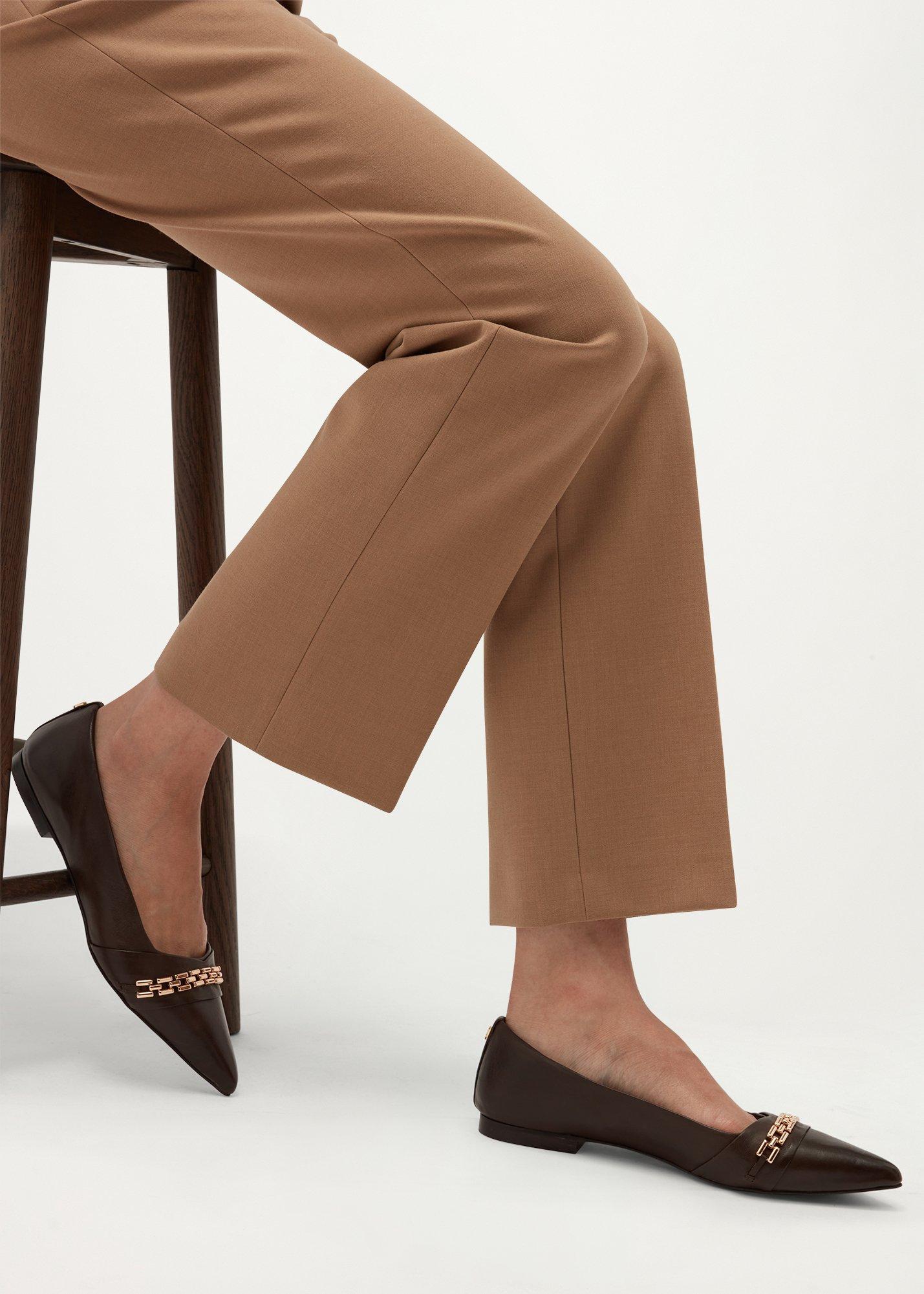 Raya Leather Flats, Alder Brown, hi-res