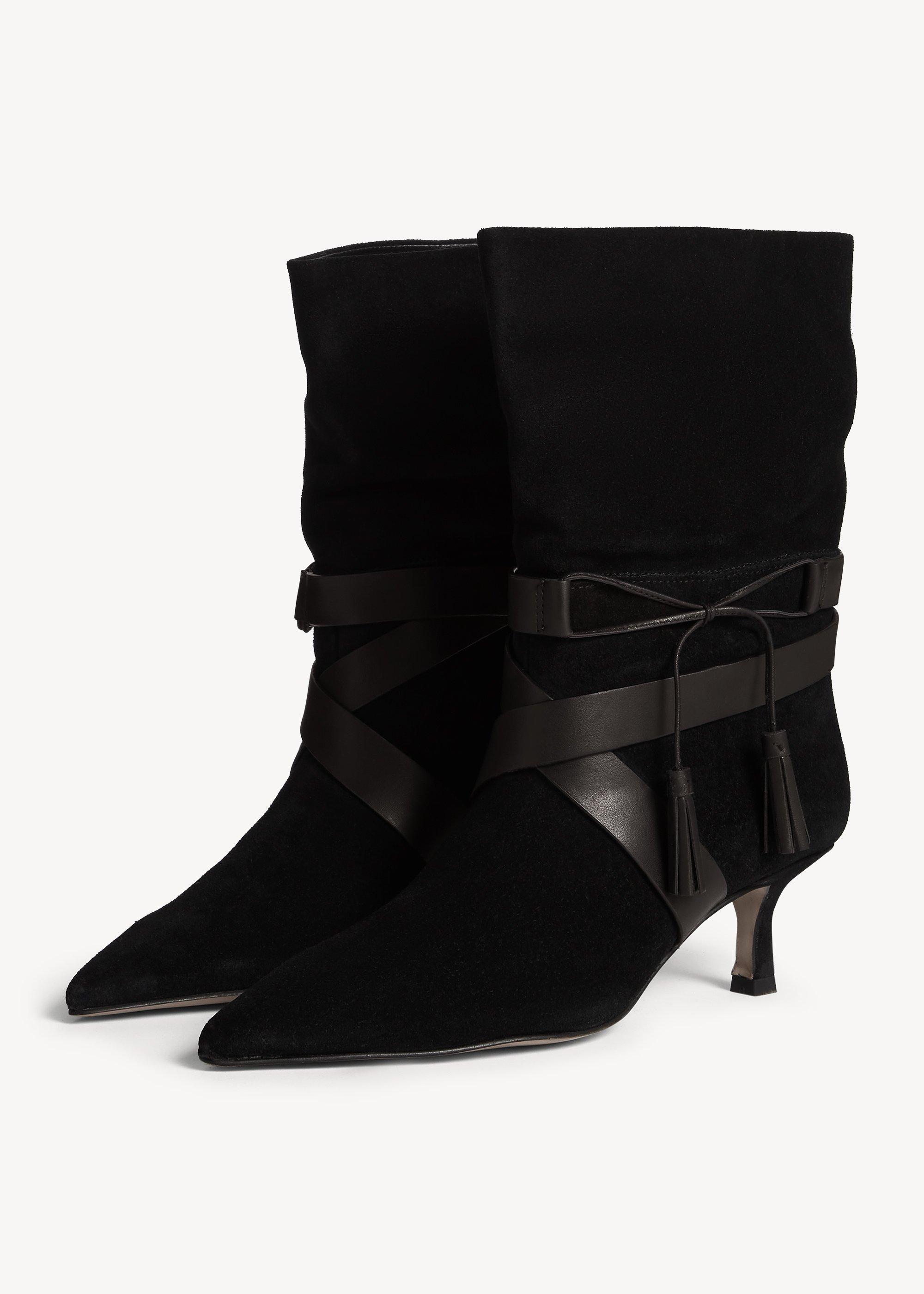 Courtney Suede Boots, Black, hi-res
