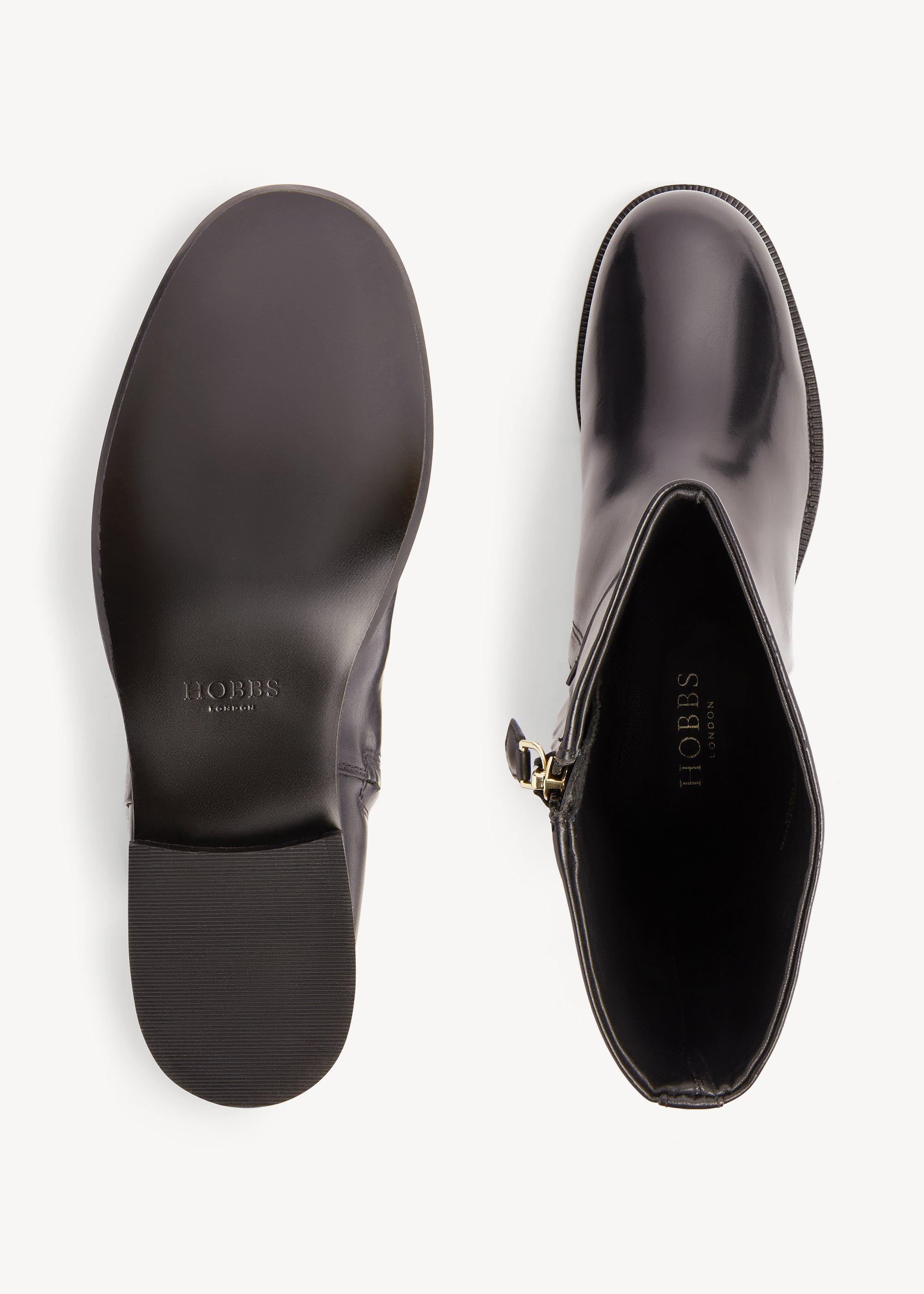 Dani Leather Ankle Boots, Black, hi-res